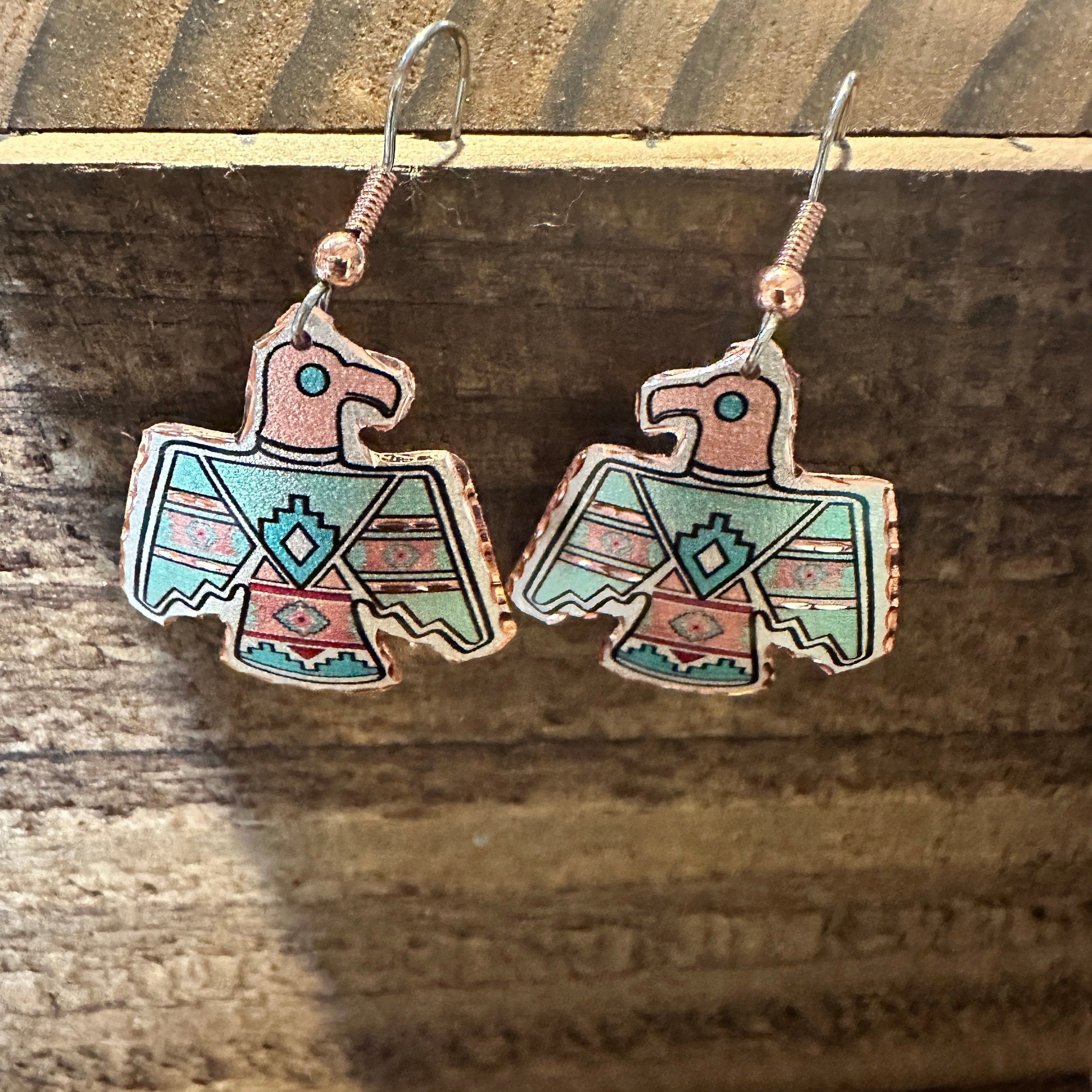Other Handcrafted Boho Copper Earrings, Southwestern Thunderbird Size ONE SIZE - 3 Thumbnail
