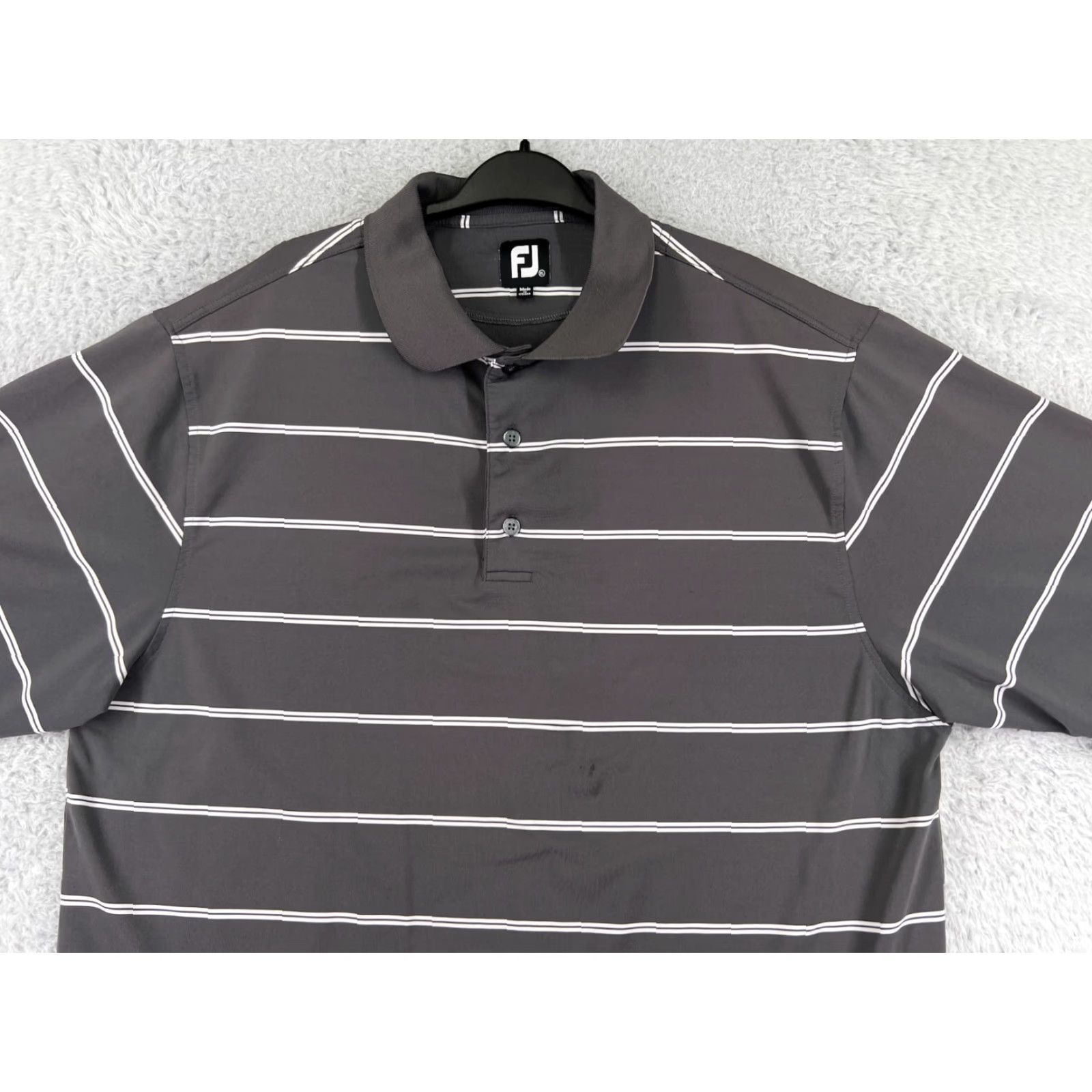 Footjoy FootJoy Polo Shirt Men Extra Large Gray Stripe Polo Shirt Gray FootJoy Lightweight Polyester Golf Shirt Men XL Stripe Size US XL / EU 56 / 4 - 6 Thumbnail