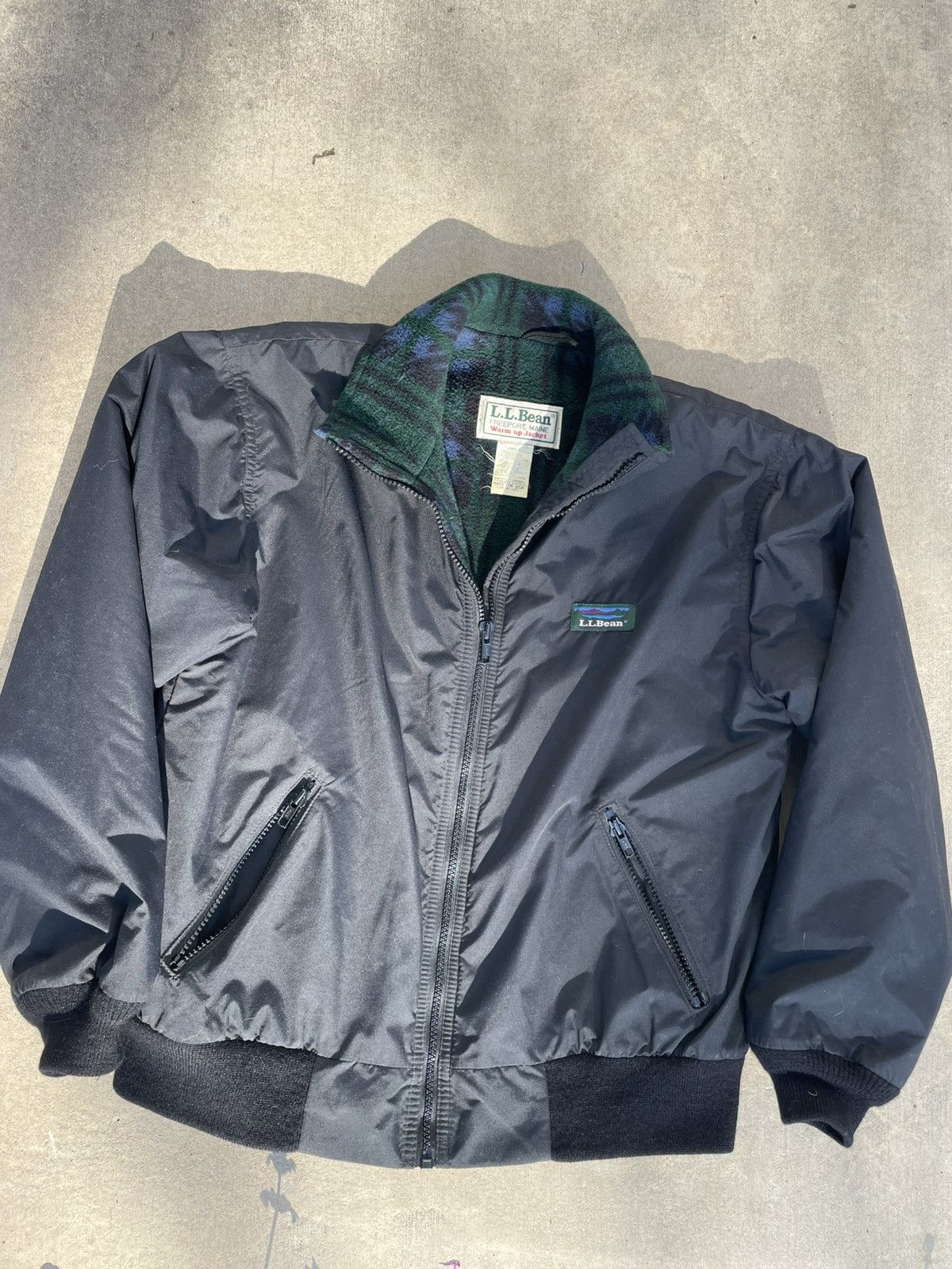L.L. Bean Vintage 90’s L.L. Bean Men's Black Warm-Up Jacket Full Zip Size US S / EU 44-46 / 1 - 1 Thumbnail
