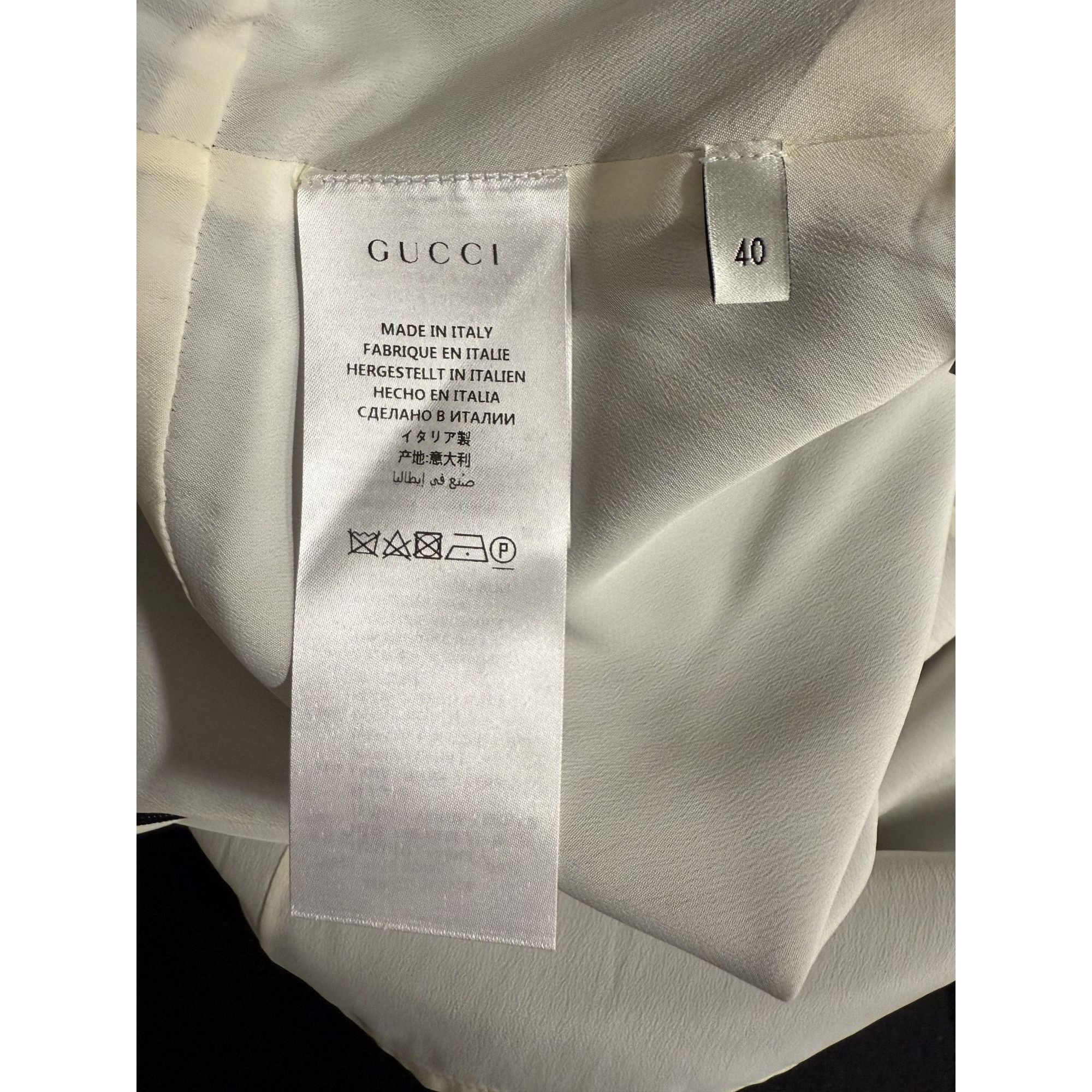 Gucci Gucci Womens Black & White Short-Sleeve Button-Up Blazer Dre Size S / US 4 / IT 40 - 4 Thumbnail