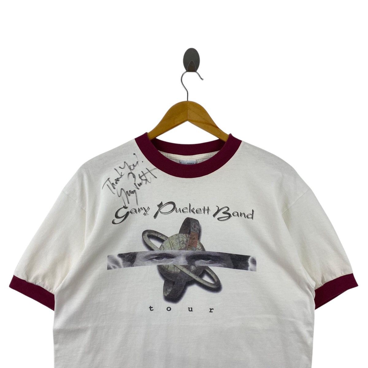 Band Tees × Vintage Pick!! Vtg 1997 GARY PUCKETT BAND Tour Ringer Top Tee Tshirt Size US L / EU 52-54 / 3 - 5 Thumbnail