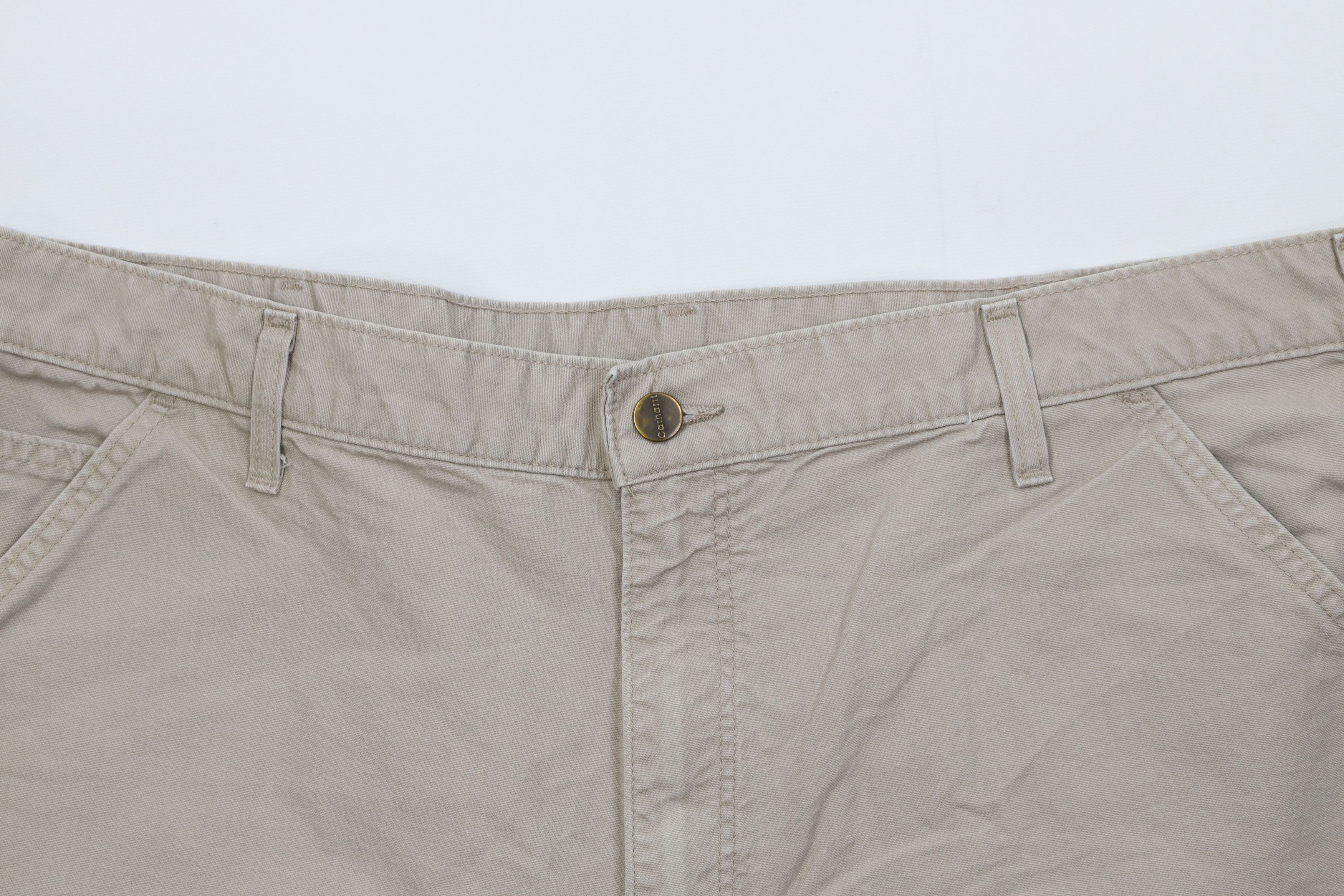 Carhartt Vintage Y2K Carhartt Canvas Dungaree Shorts Tan Beige Size US 40 / EU 56 - 2 Thumbnail
