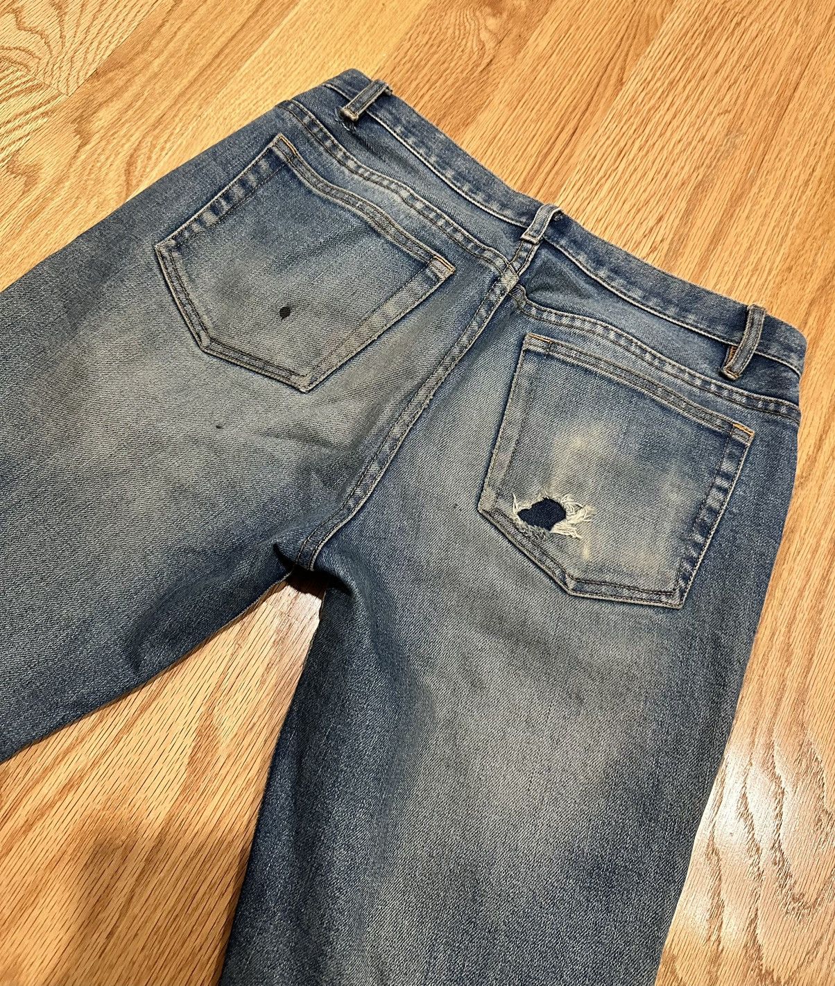A.P.C. A.P.C Stonewash Denim Jeans Ripped Rockstar Raw Size US 29 - 4 Thumbnail