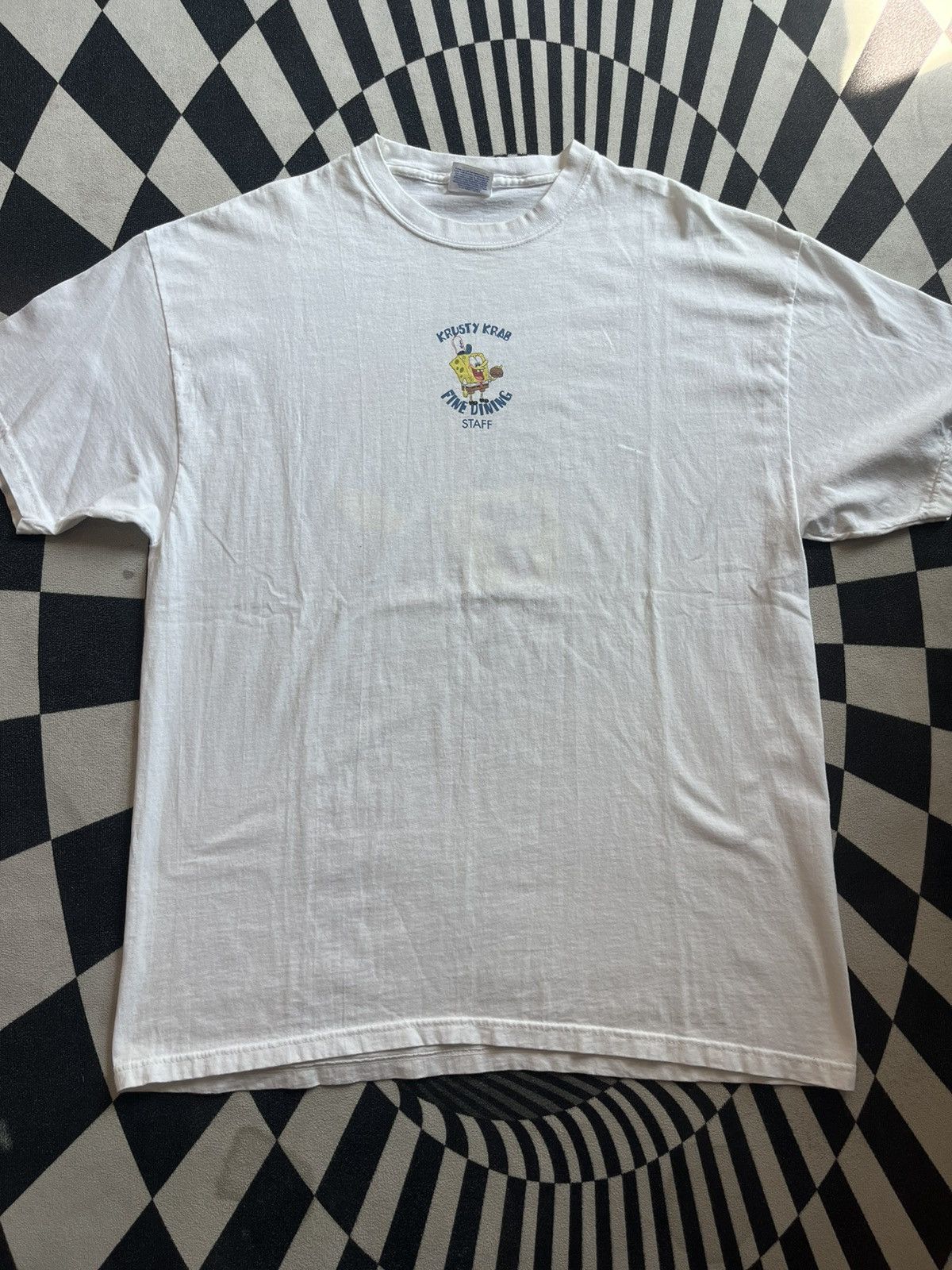 Cartoon Network Vintage Sponge Bob Krusty Krab Fine Dining STAFF 2001’s Tee Size US XL / EU 56 / 4 - 4 Thumbnail
