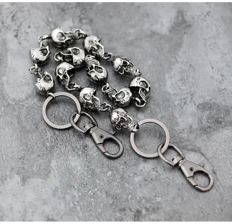 Jewelry Skull Head Metal Waist Key Chain Size ONE SIZE - 3 Thumbnail