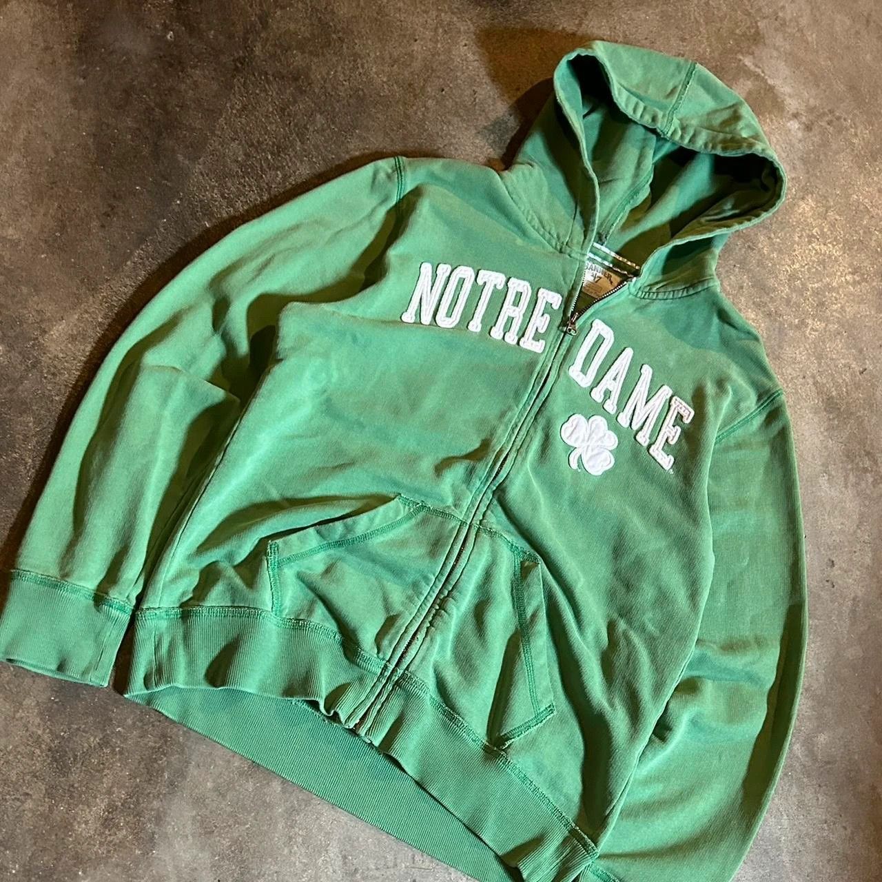 Other Green Notre Dame four leaf clover zip-up hoodie Size US XL / EU 56 / 4 - 1 Thumbnail