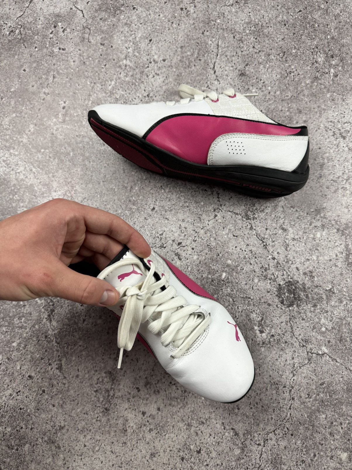 00s Vintage Puma Speedcat Y2K White/Pink Sneakers Japanesse