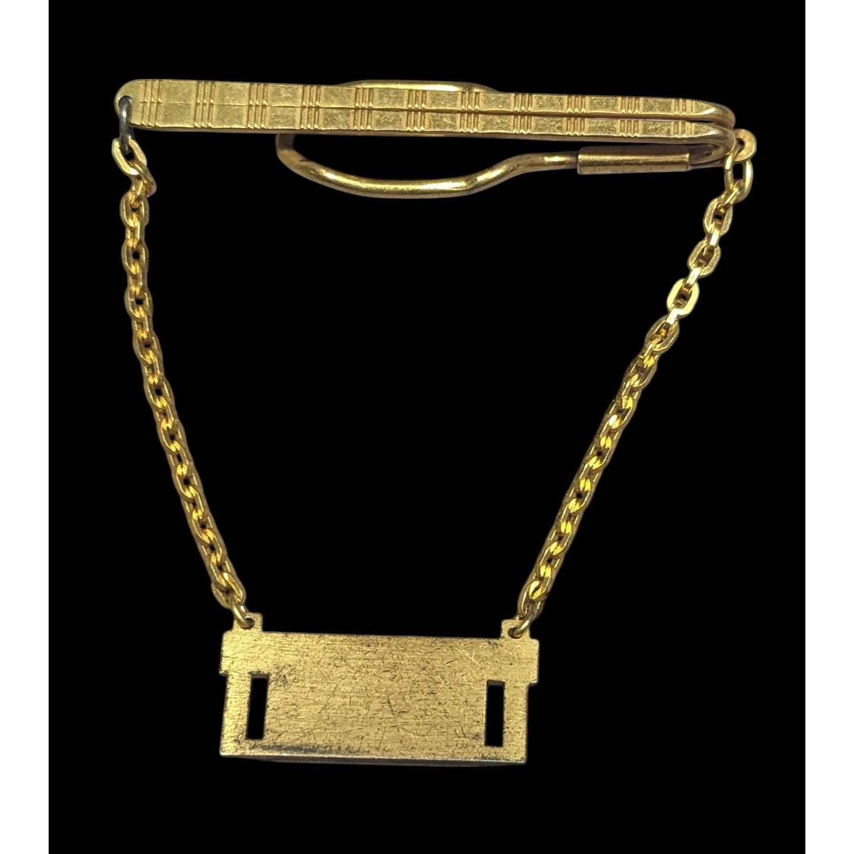 Other Vintage Hicock AG Initial Gold Tone Tie Bar With Chain Made Size ONE SIZE - 2 Thumbnail