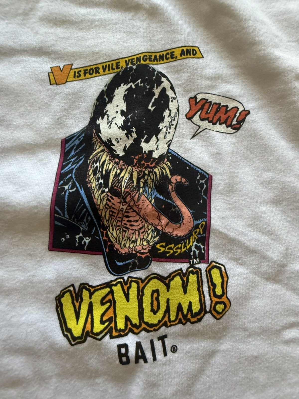 Bait BAIT x Marvel Venom Graphic T-Shirt White Men’s Small Comic Size US S / EU 44-46 / 1 - 2 Thumbnail