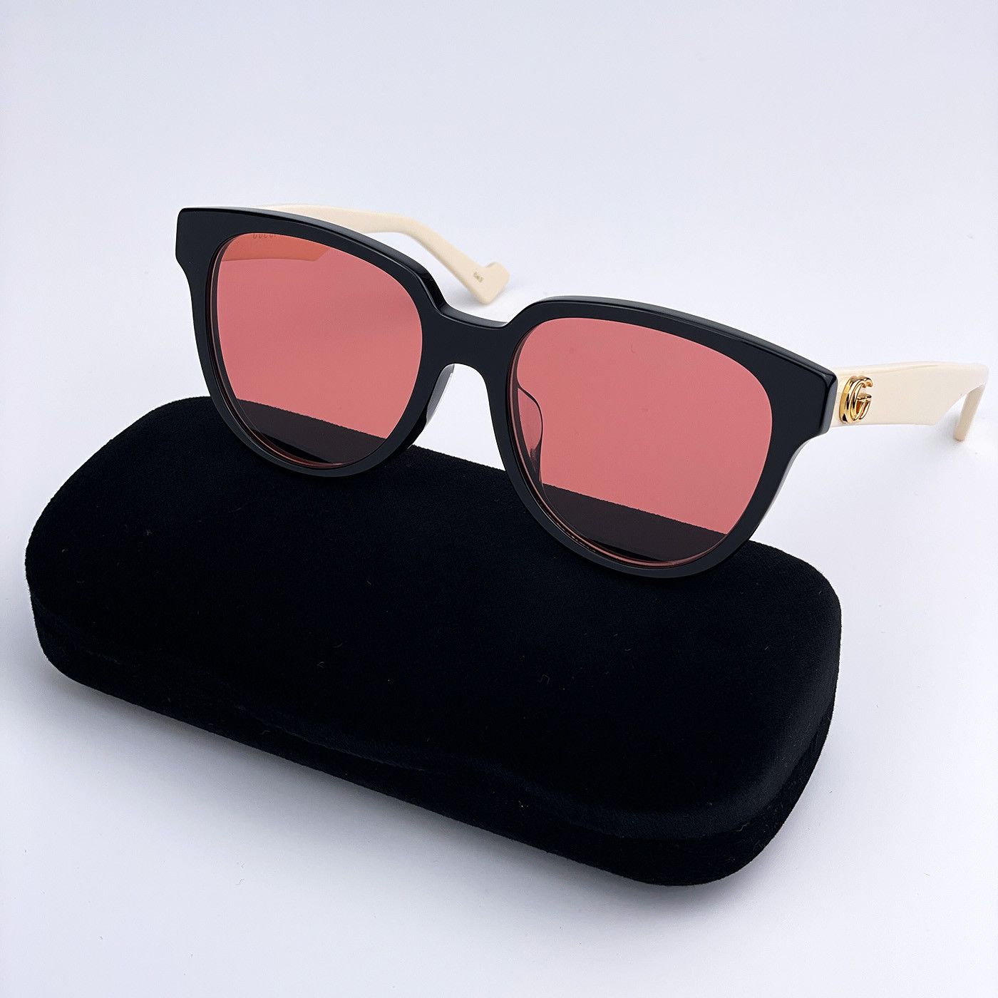 Gucci NEW Gucci GG0960SA 004 Black White Orange Women Sunglasses Size ONE SIZE - 7 Thumbnail