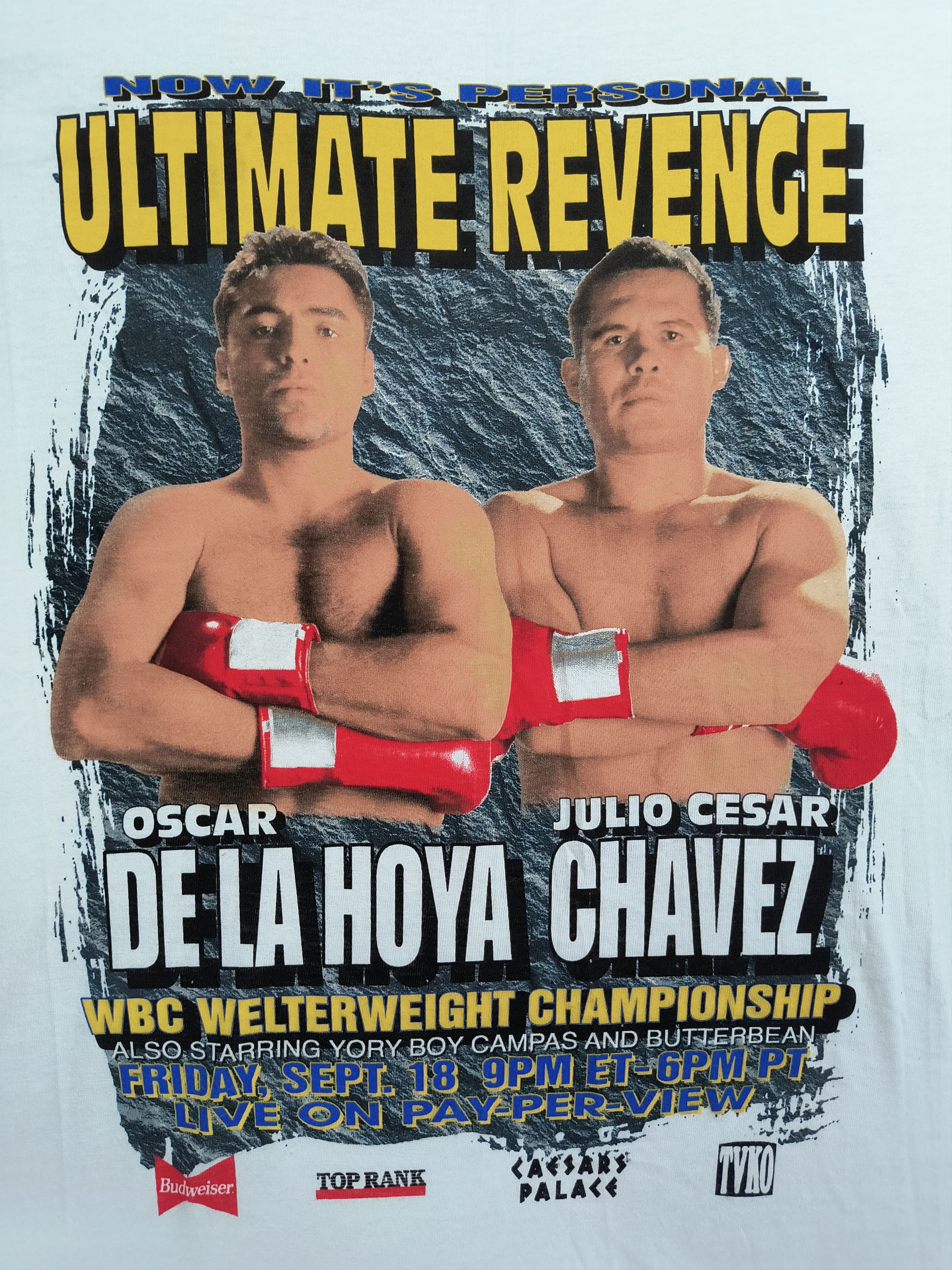 Hanes Vintage Chavez vs De La Hoya 2 1998 tee Size US L / EU 52-54 / 3 - 1 Thumbnail
