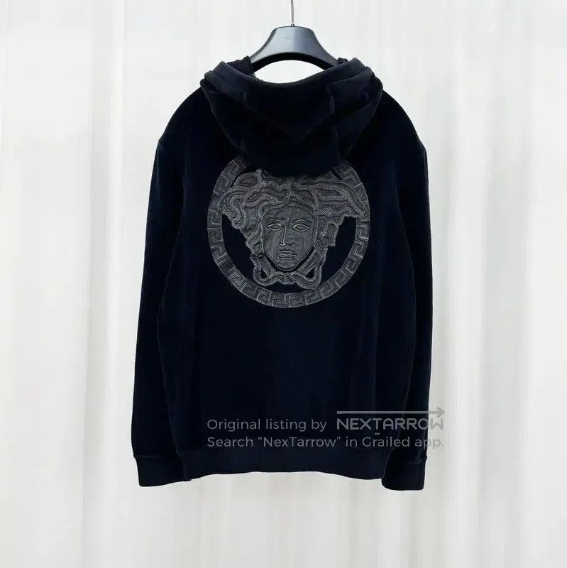 Versace Versace Black Cotton Blend Logo Zip-Up Jacket . Size US XS / EU 42 / 0 - 2 Thumbnail