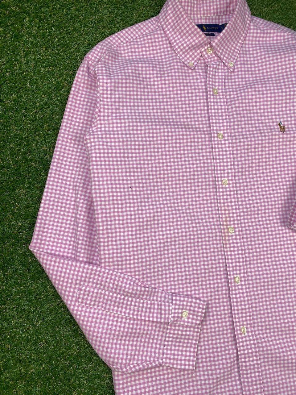 Polo Ralph Lauren × Ralph Lauren × Vintage Polo Ralph Lauren Pink Check Classic Button Up Shirt Size US L / EU 52-54 / 3 - 3 Thumbnail