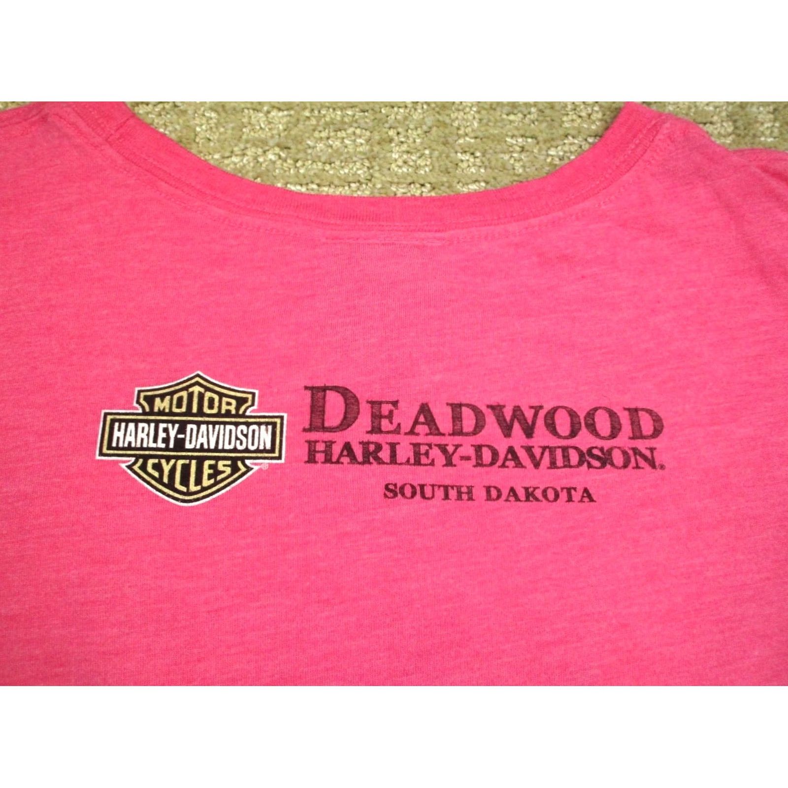 Harley Davidson Harley-Davidson Shirt Women Large Pink Deadwood South Dakota Motorcycle Tee Size L / US 10 / IT 46 - 3 Thumbnail