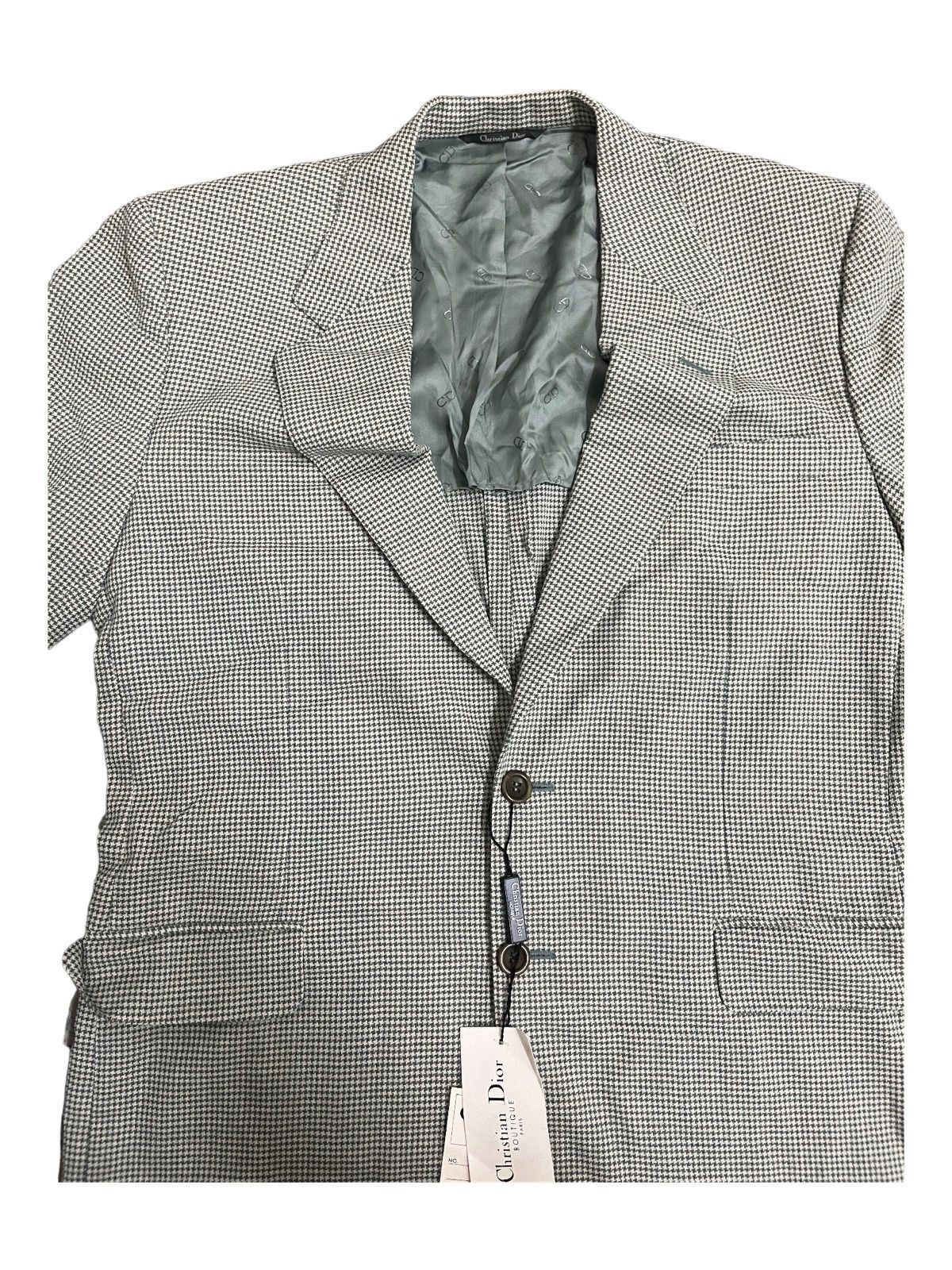 Christian Dior Monsieur × Dior × Vintage Vintage 90s Christian Dior Paris Houndstooth Blazer Jacket Size 44R - 4 Thumbnail