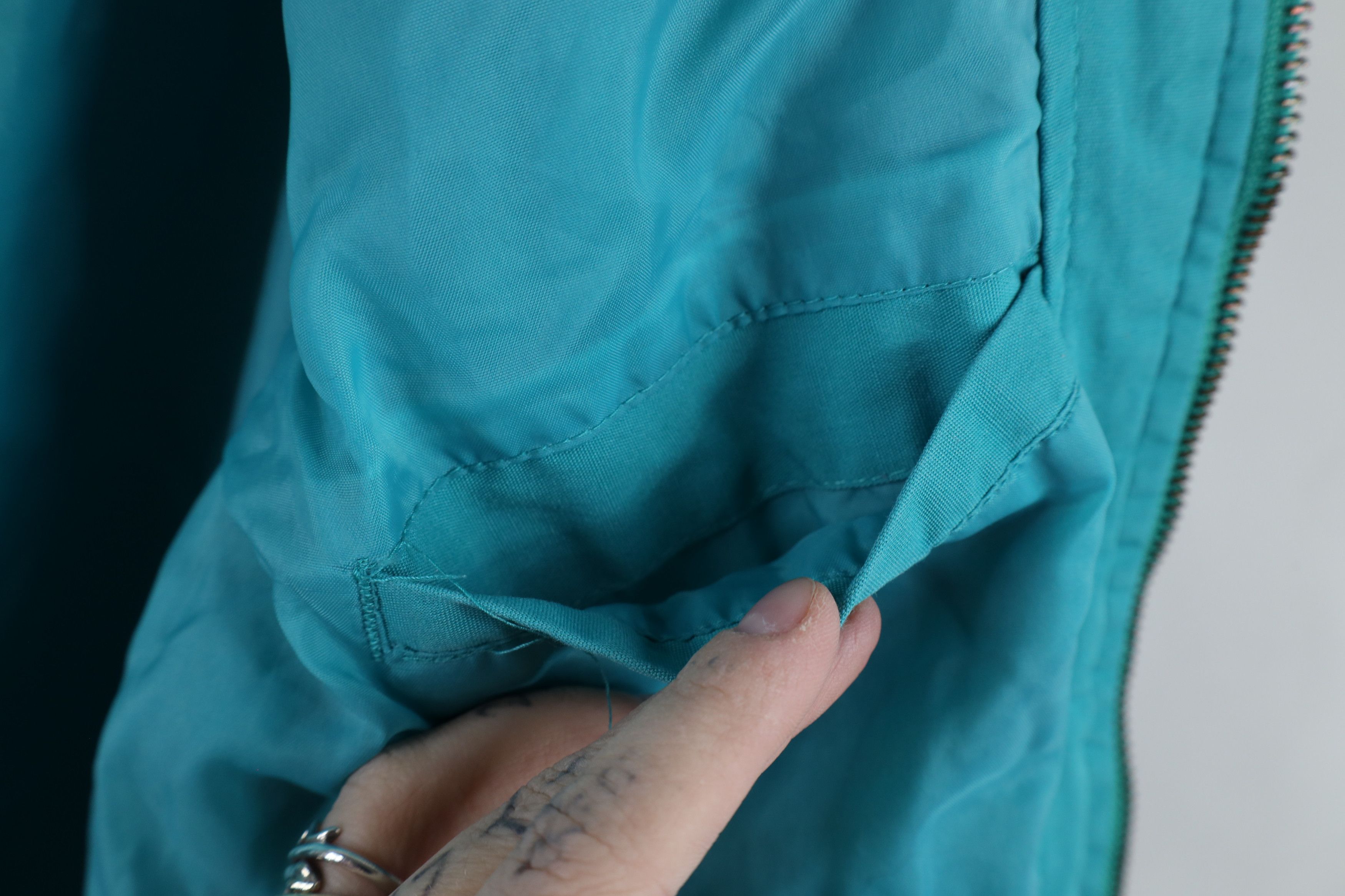 Vintage Vintage 90s Streetwear Blank Lined Cafe Bomber Jacket Blue Size US M / EU 48-50 / 2 - 12 Thumbnail