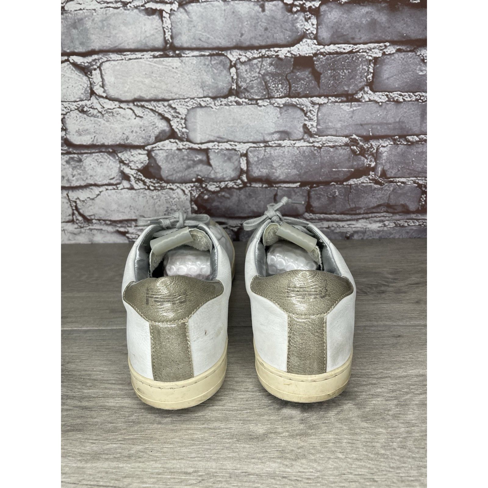 P448 P448 John Kale Bia White Leather Grey Lace Up Casual Sneaker Size US 11 / IT 41 - 4 Thumbnail
