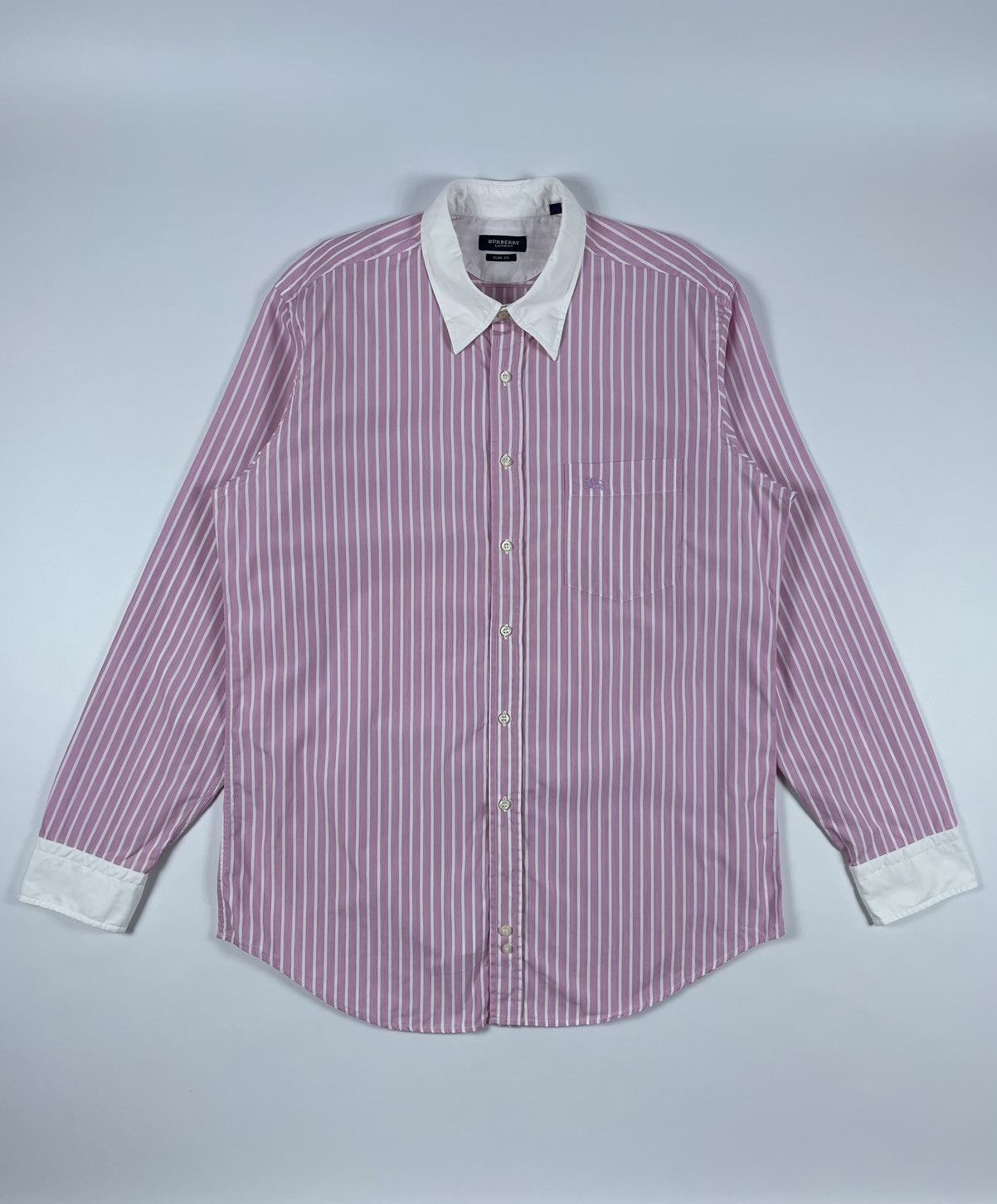 Burberry Burberry London Striped Shirt Button Up Size US XL / EU 56 / 4 - 1 Thumbnail