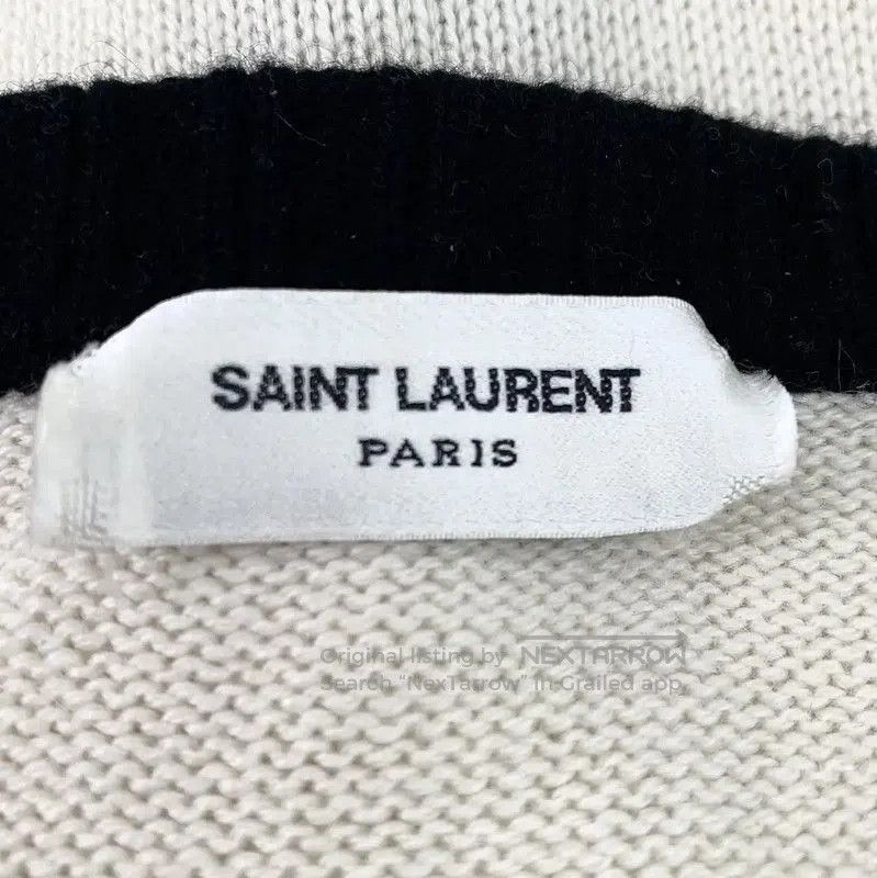 Yves Saint Laurent YSL Beige Women's Cardigan with Black Trim . Size M / US 6-8 / IT 42-44 - 5 Thumbnail