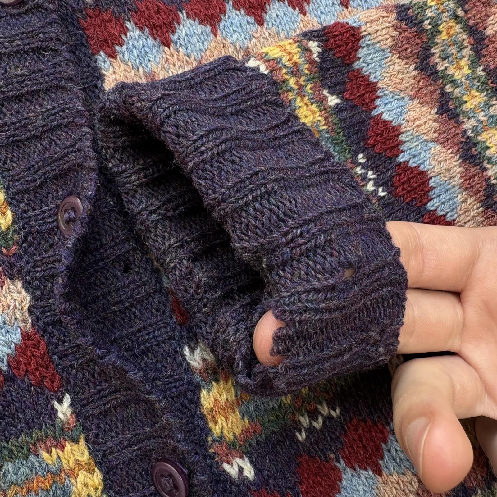 American Eagle Outfitters Vintage 90s American Eagle Wool Fair Isle Sweater Cardigan Size M / US 6-8 / IT 42-44 - 5 Thumbnail