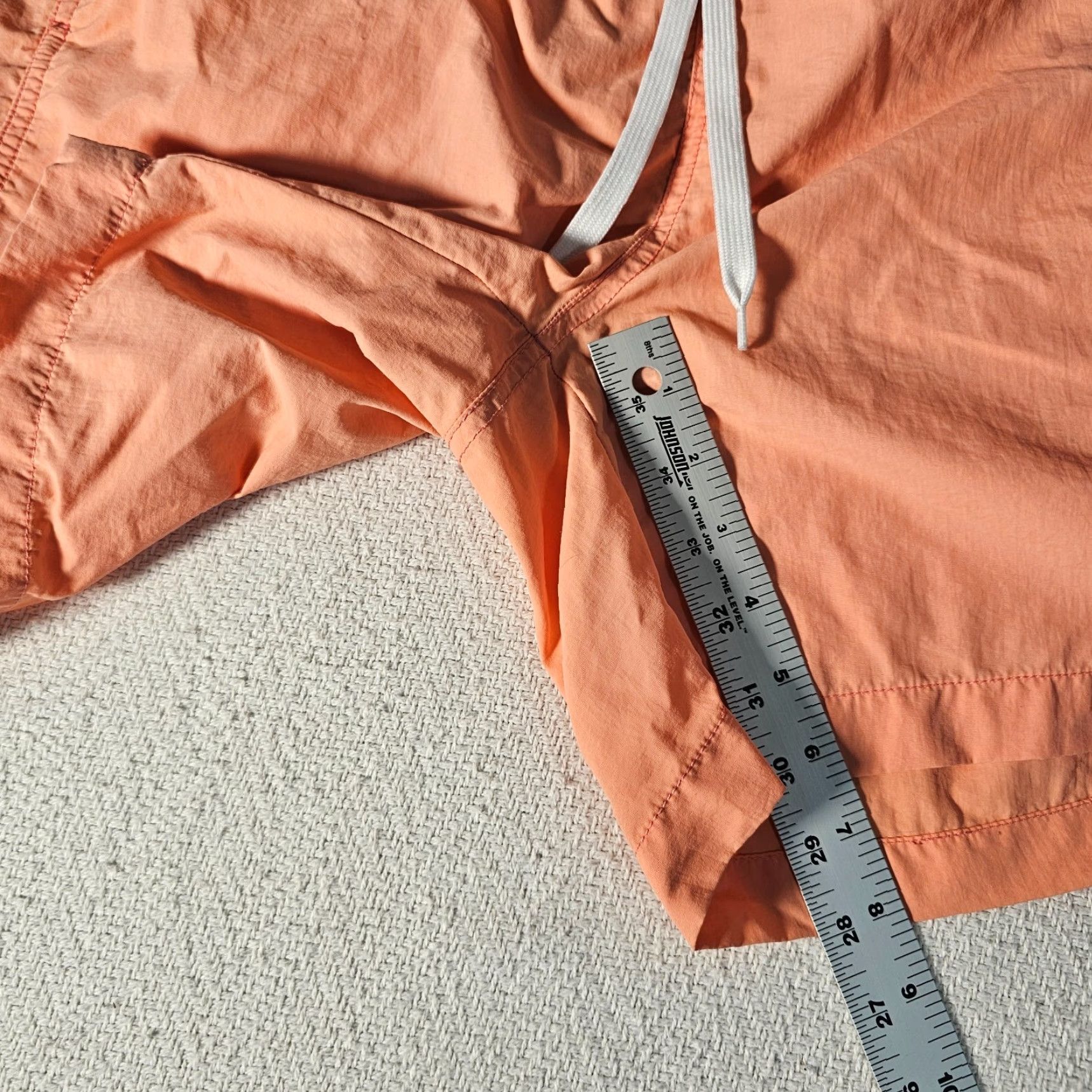 Onia Onia Board Shorts Men L Orange Nylon Solid Beach Casual Drawstring Elastic Waist Mens Size US 33 - 7 Thumbnail