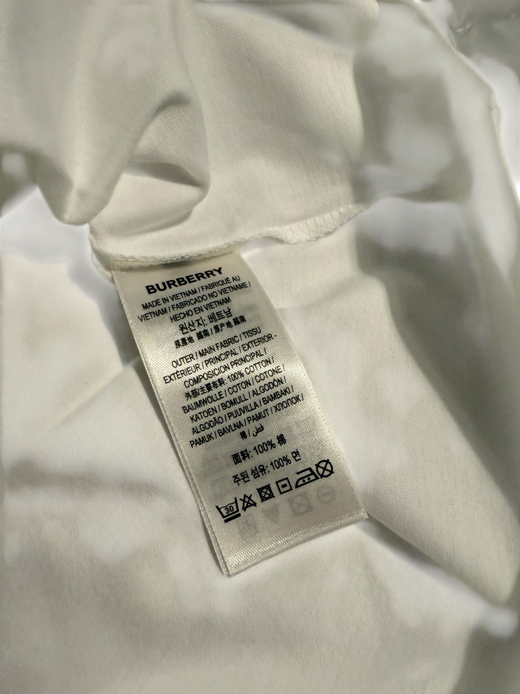 Burberry Burberry Check Trim Cotton T-shirt with Embroidered Logo Size US XL / EU 56 / 4 - 5 Thumbnail