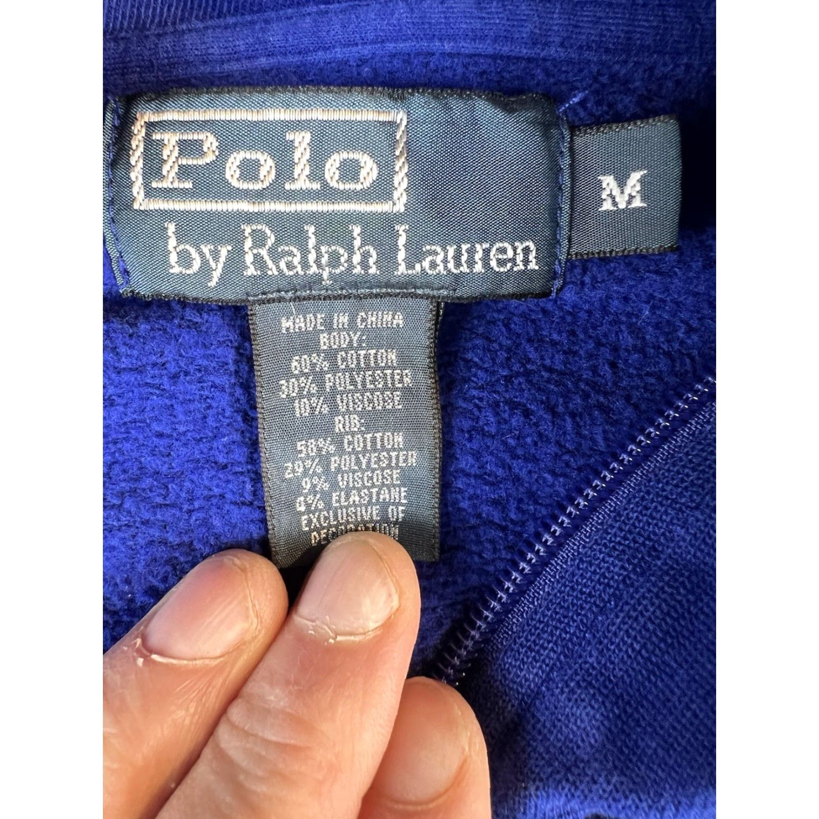Ralph Lauren VTG Polo Ralph Lauren Track Jacket Mens M Blue Black Trim Full Zip Bomber Jacket Striped Logo Full Zip Ralph Lauren Polo Track Warm-Up Vintage 90s? Size US M / EU 48-50 / 2 - 3 Thumbnail