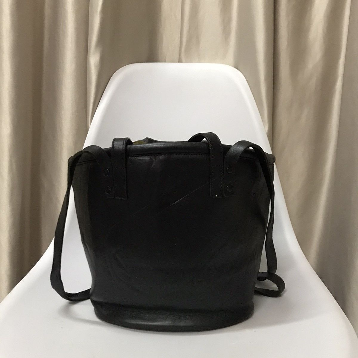 Designer × Hereu HEREU CRAFTED IN SPAIN BLACK LEATHER BUCKET TOTE BAG Size ONE SIZE - 2 Thumbnail