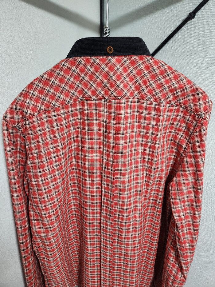 Golden Goose GOLDEN GOOSE 코듀로이카라 레드 체크셔츠 Size S / US 4 / IT 40 - 5 Thumbnail