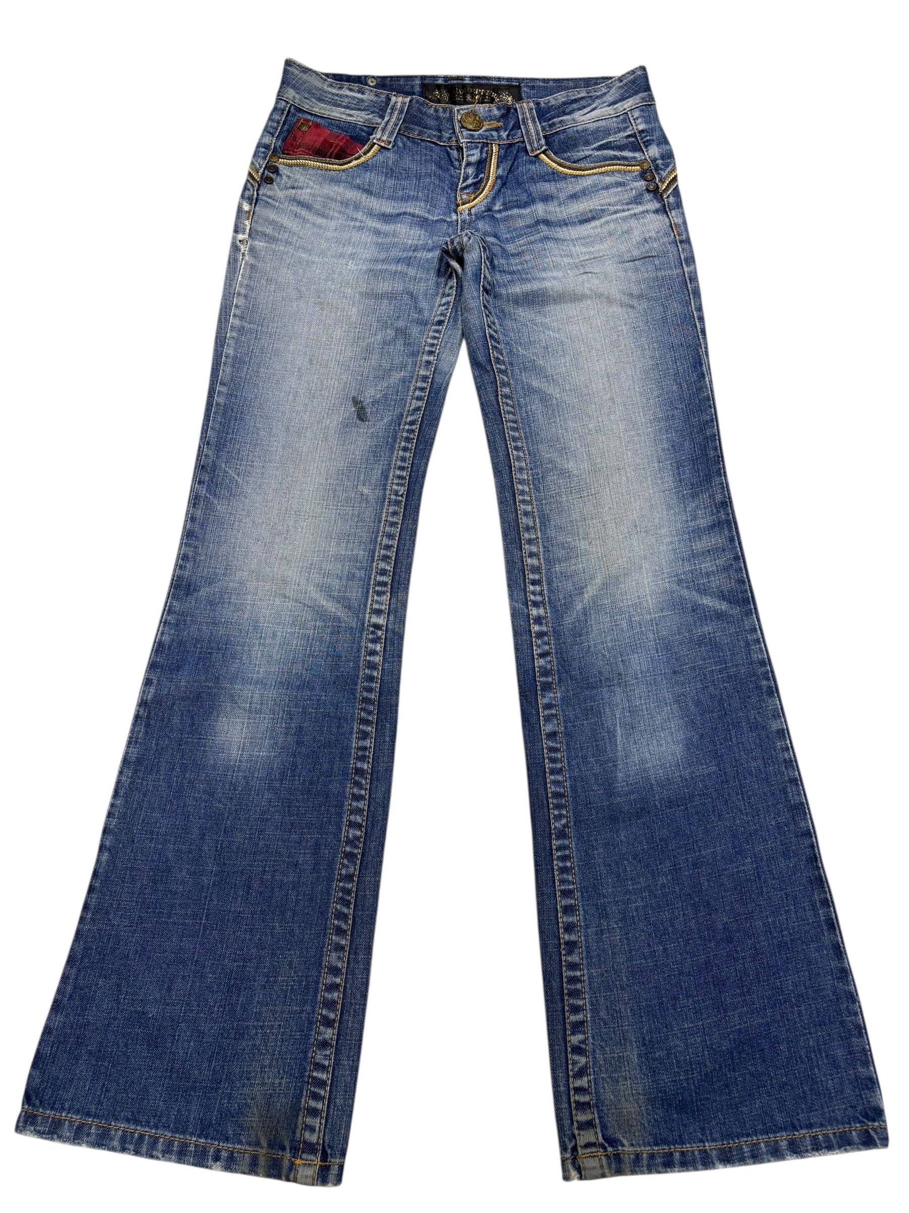 If Six Was Nine 🔥RED PEPPER FLARE JEANS DISTRESS PUNK DENIM JEANS Size US 30 / EU 46 - 2 Thumbnail