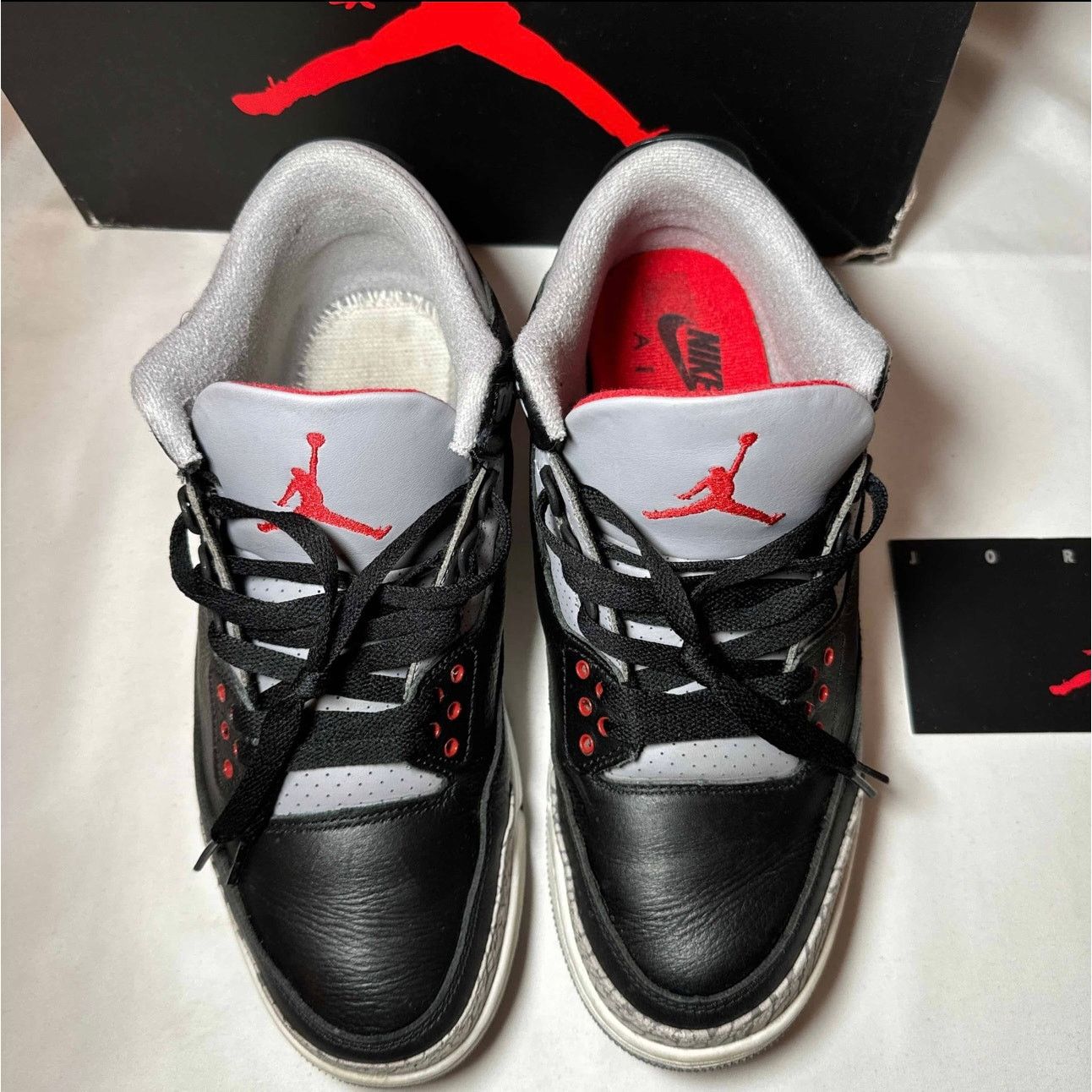 Jordan Brand × Nike Size 9.5 Air Jordan 3 Retro OG Black Cement 2024 Men's Shoes Size US 9.5 / EU 42-43 - 4 Thumbnail