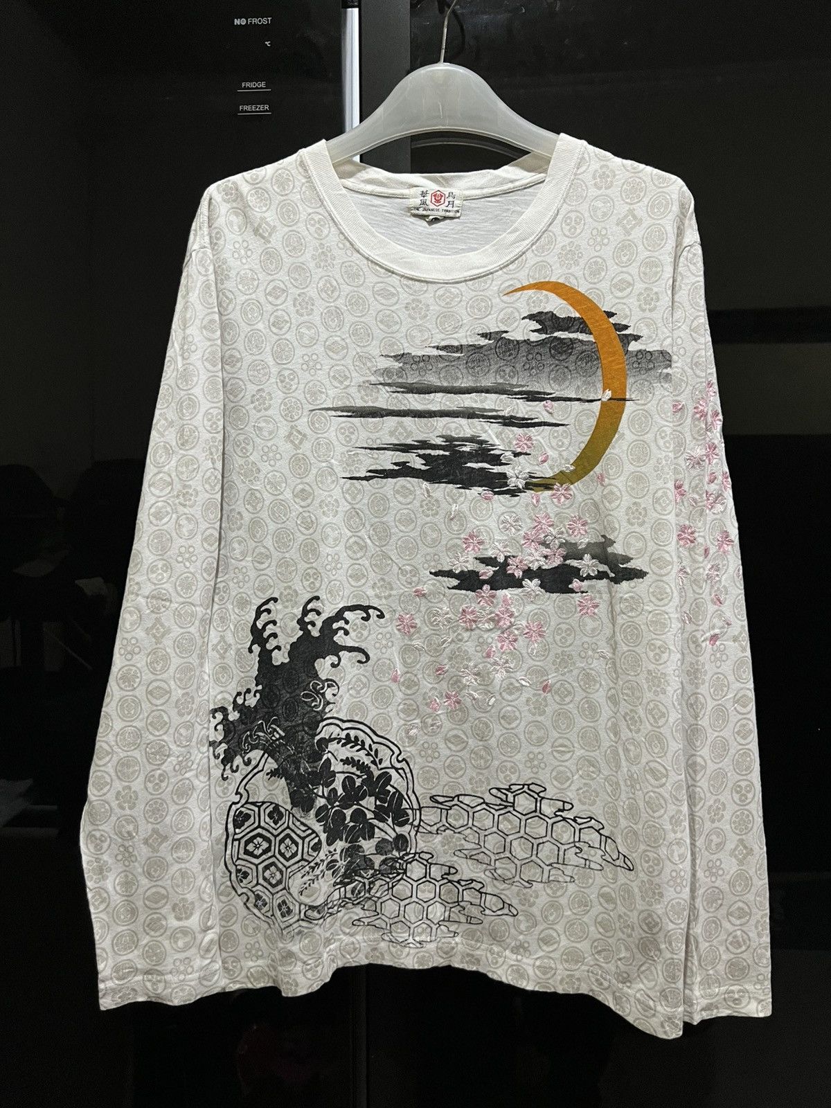 Japanese Brand Embroidery Cherry Blossom Skull Traditional Japanese Ls tee Size US M / EU 48-50 / 2 - 4 Thumbnail