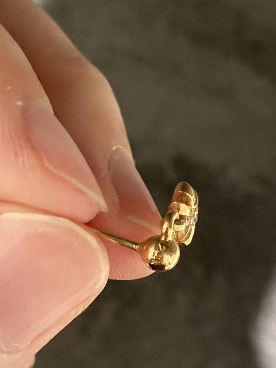 Chrome Hearts Chrome Hearts 22K Gold Diamond Tiny E Cross Earring Drop Size ONE SIZE - 10 Thumbnail