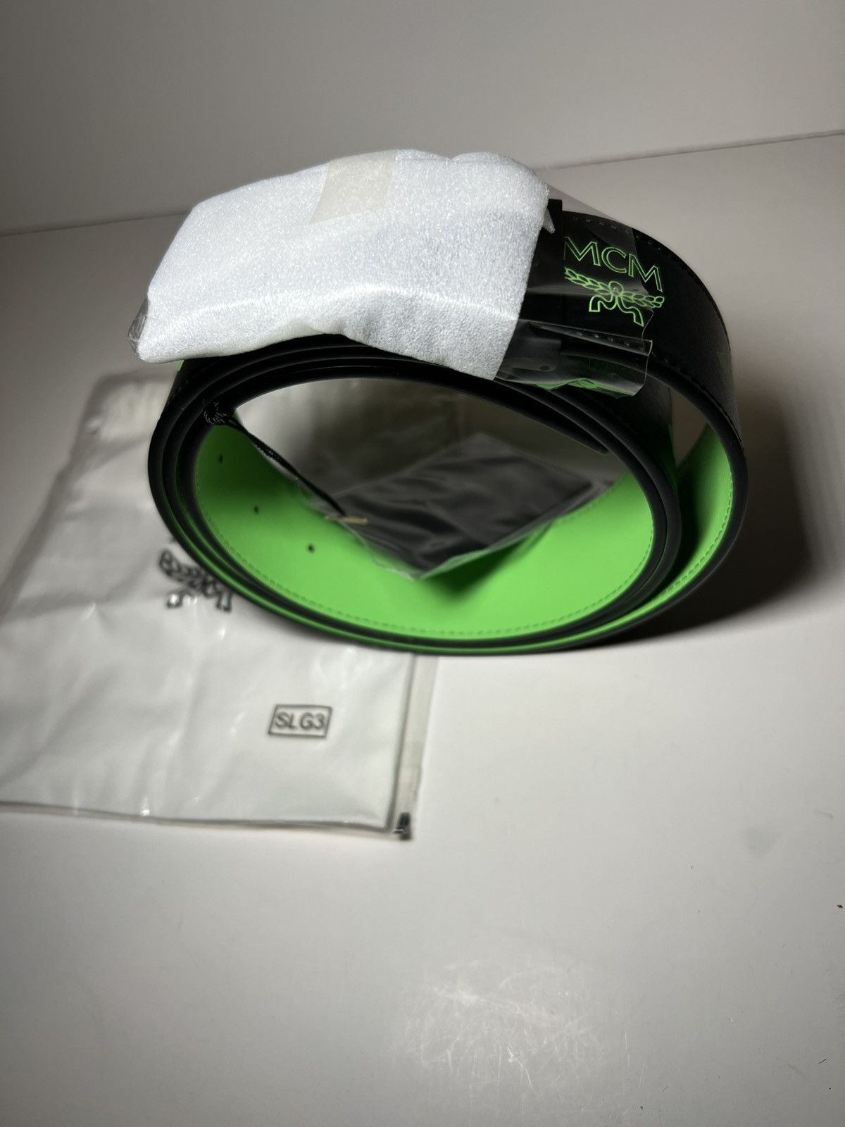 MCM MCM Reversible Belt Black/Neon Green. Black M Buckle New Size ONE SIZE - 7 Thumbnail