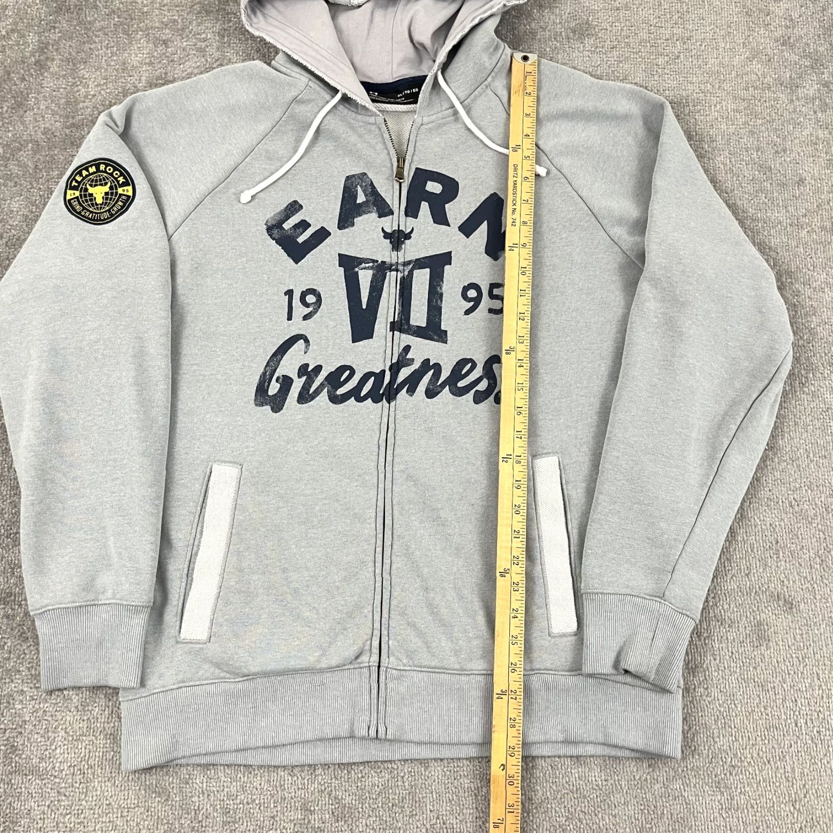 Under Armour Under Armour Project Rock Hoodie Adult XL Gray Blue Workout Gym Full Zip Hooded Pockets Mens Size US XL / EU 56 / 4 - 6 Thumbnail