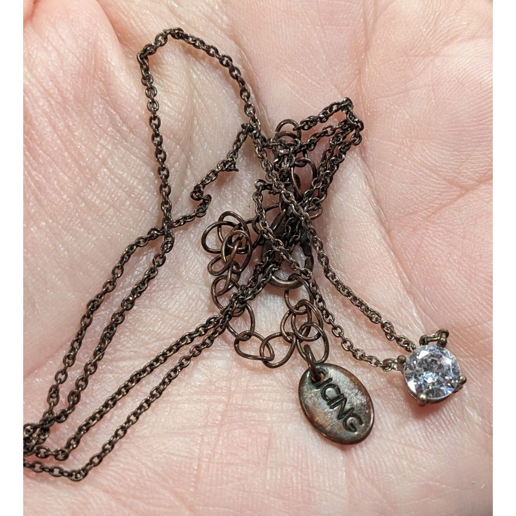 Other Icing Minimalist Y2K Copper Tone Necklace With Gem Pendant Size ONE SIZE - 3 Thumbnail