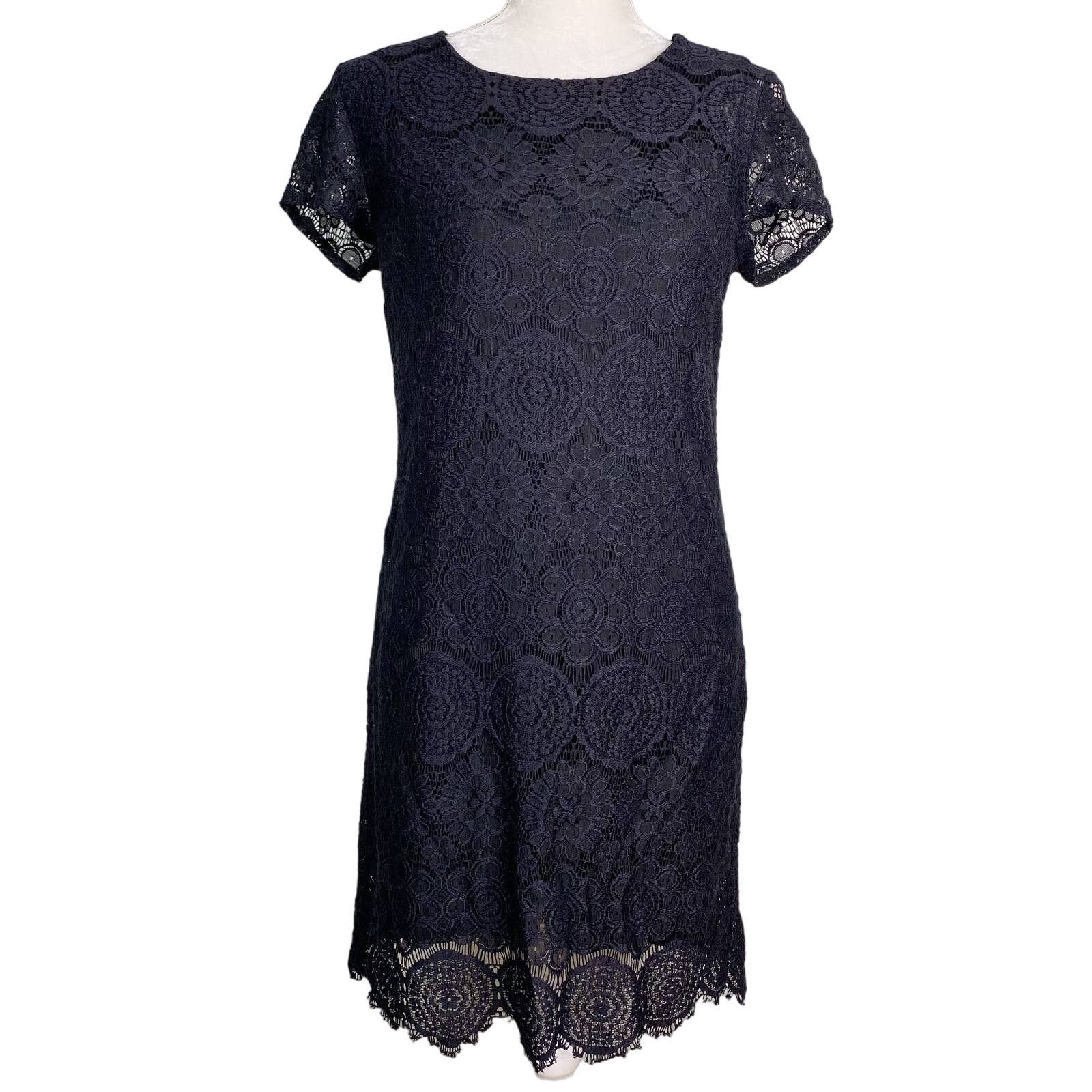 Laundry by Shelli Segal Dress Lace 6 Black Short Sleeves - www.bongoclub.cl