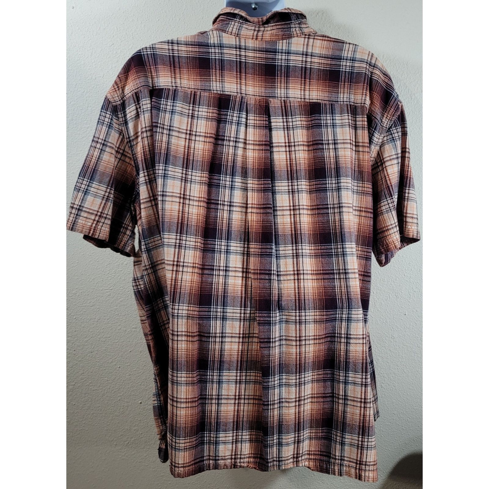 St. Johns Bay St Johns Bay Orange Blue Plaid Button Up Shirt 3XL Size US XXL / EU 58 / 5 - 3 Thumbnail