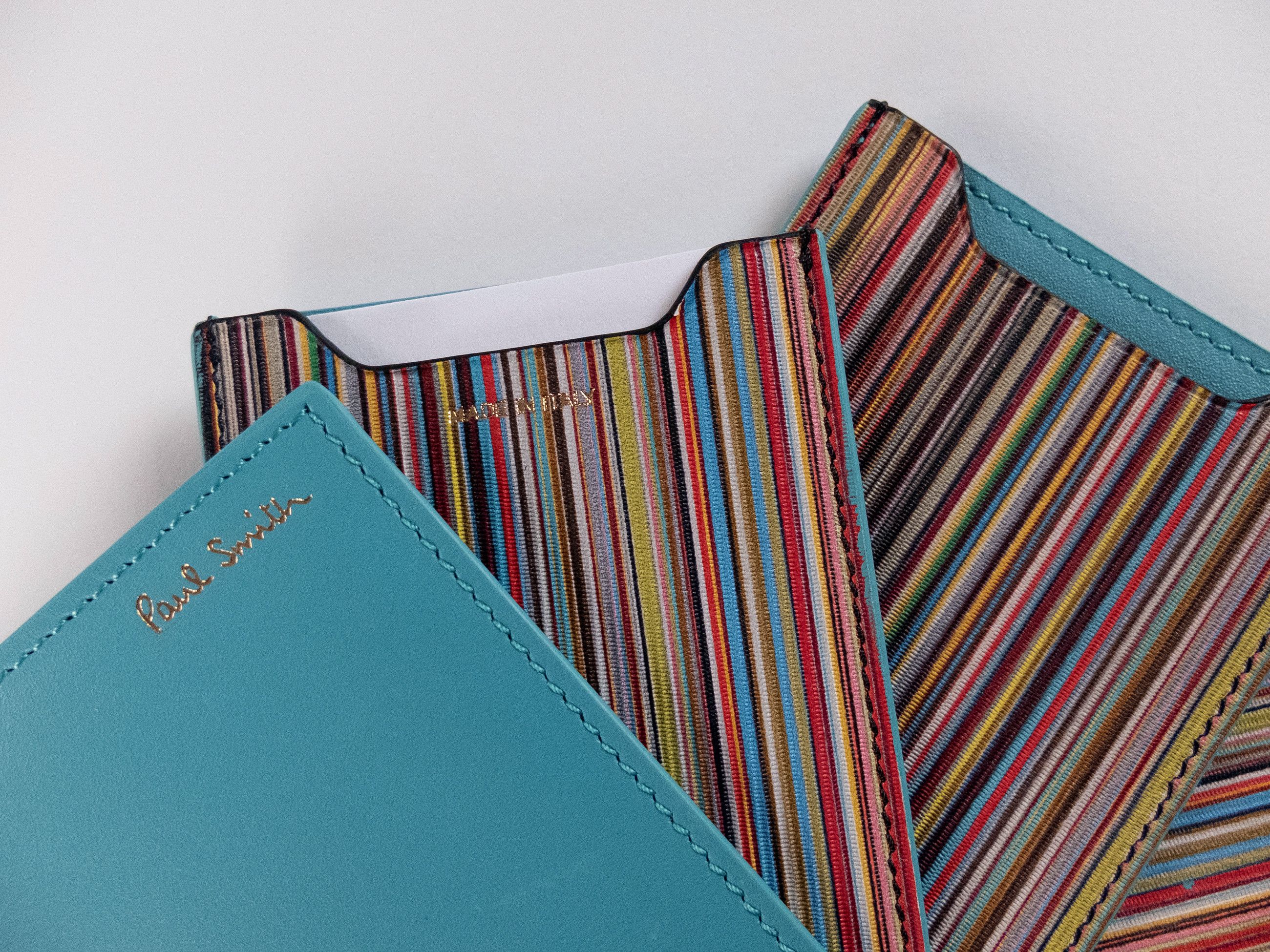 Paul Smith PAUL SMITH blue signature stripe pullout leather card holder Size ONE SIZE - 6 Thumbnail