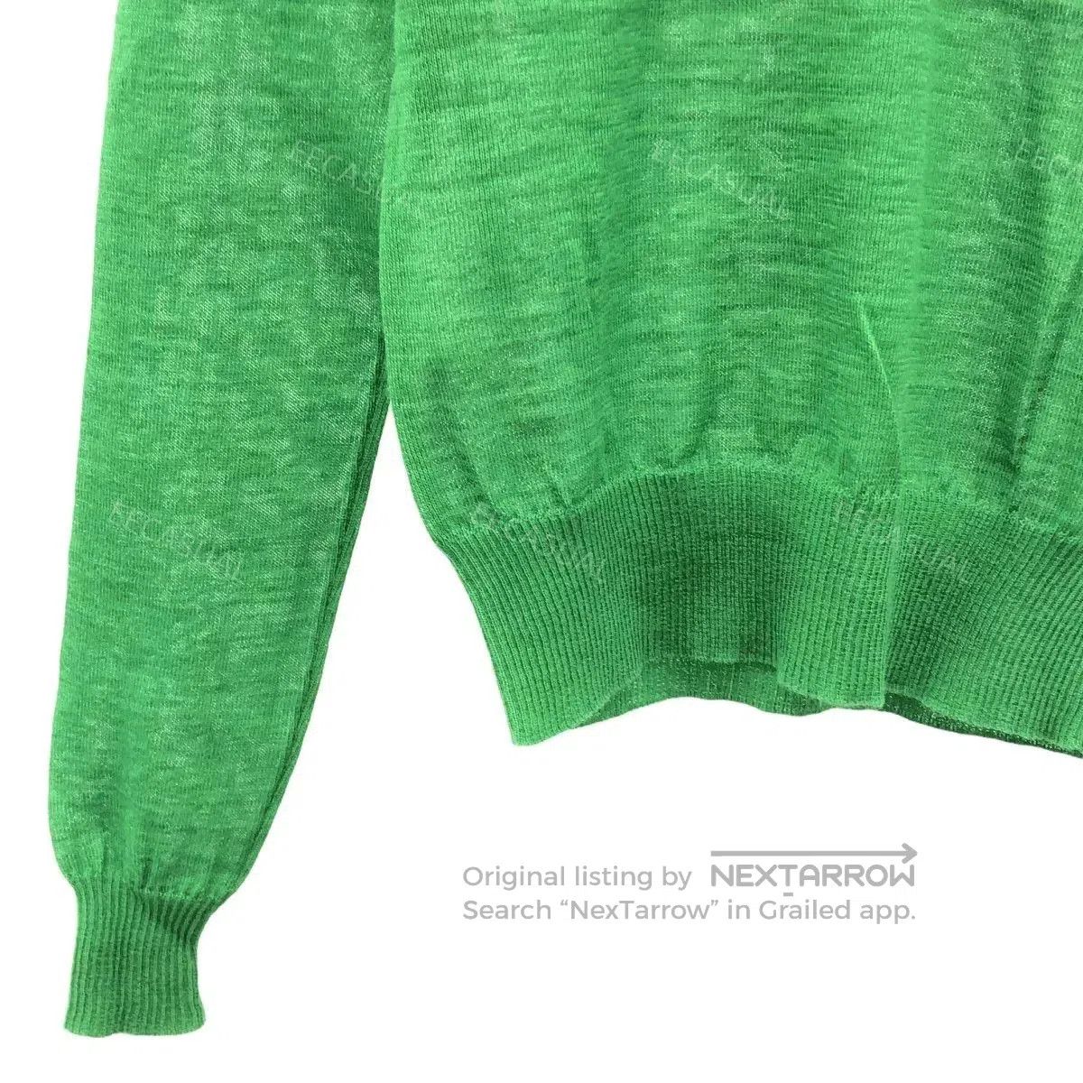 Auralee Green Merino Wool Crew Neck Sweater. Size S / US 4 / IT 40 - 4 Thumbnail