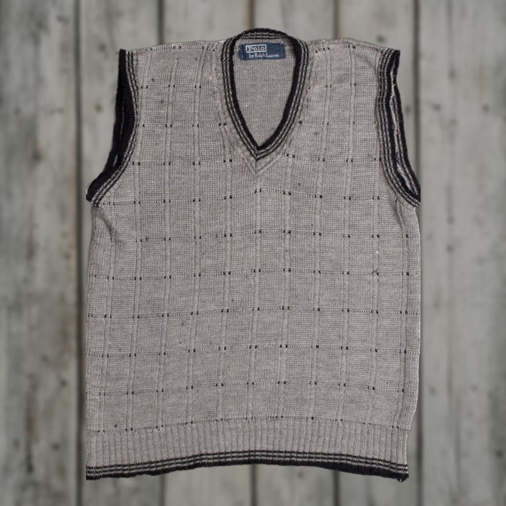 Vintage VINTAGE Ralph Lauren Polo Gray Sweater Vest Medium Knitwear 547 Beige? Size US M / EU 48-50 / 2 - 1 Thumbnail