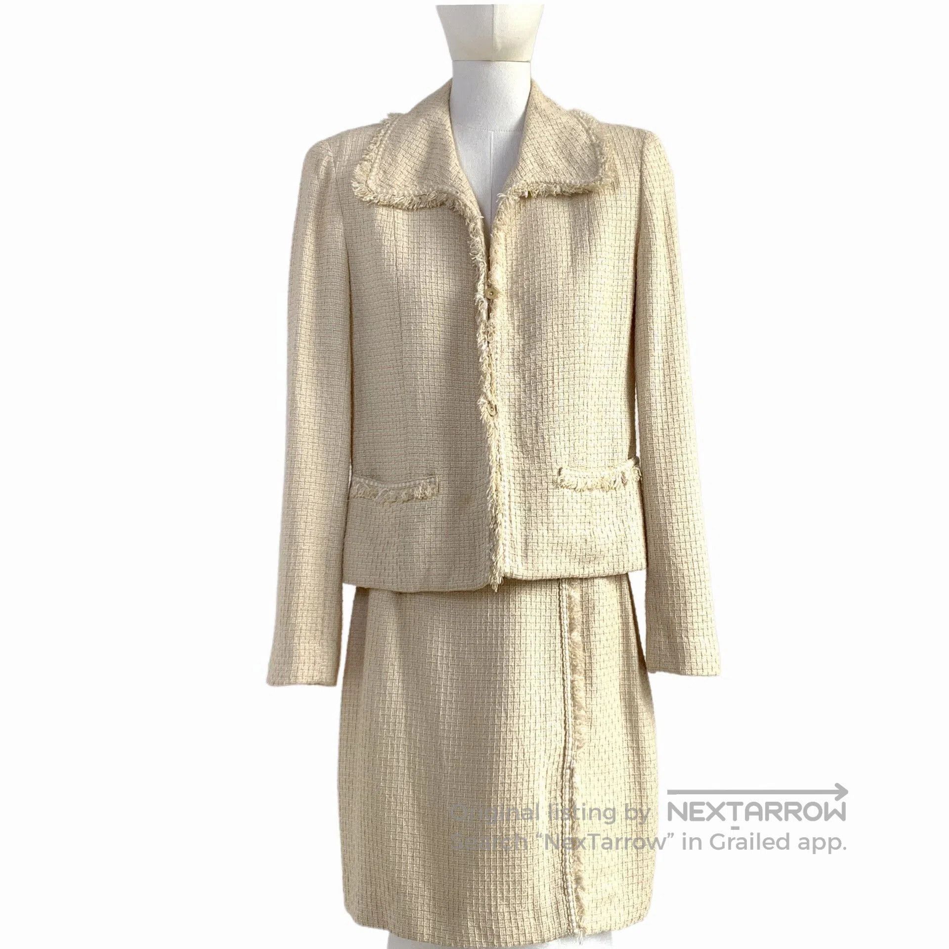 Other Beige Fringed Tweed Two. Size 24" / US 00 / IT 34 - 1 Thumbnail