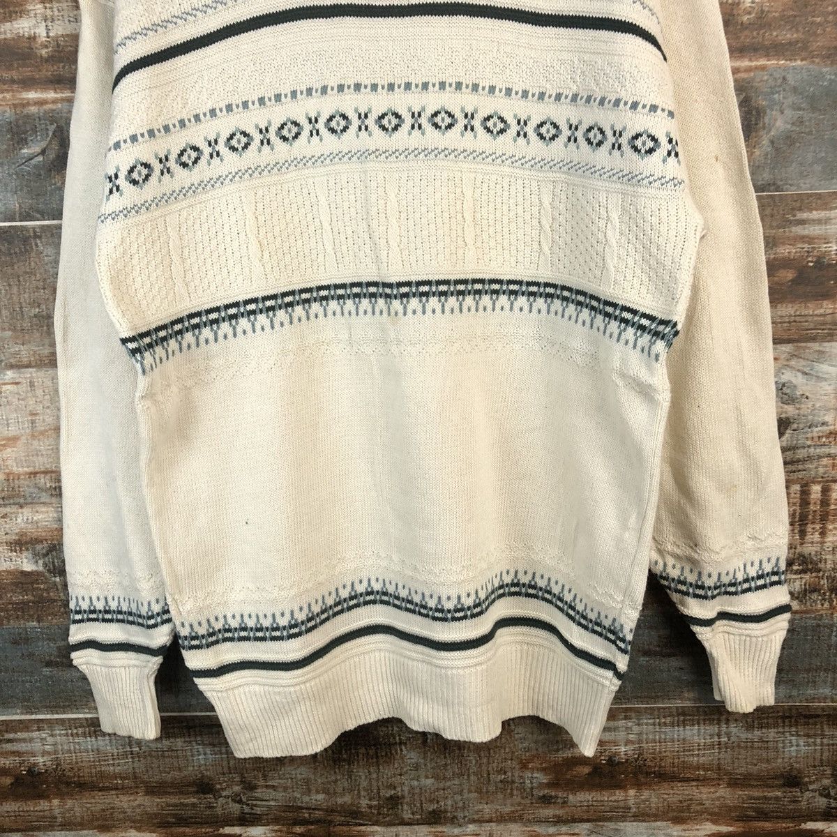 Homespun Knitwear DL Guy vintage japan stripe White sweatshirt Knitwear #C752 Size US M / EU 48-50 / 2 - 6 Thumbnail