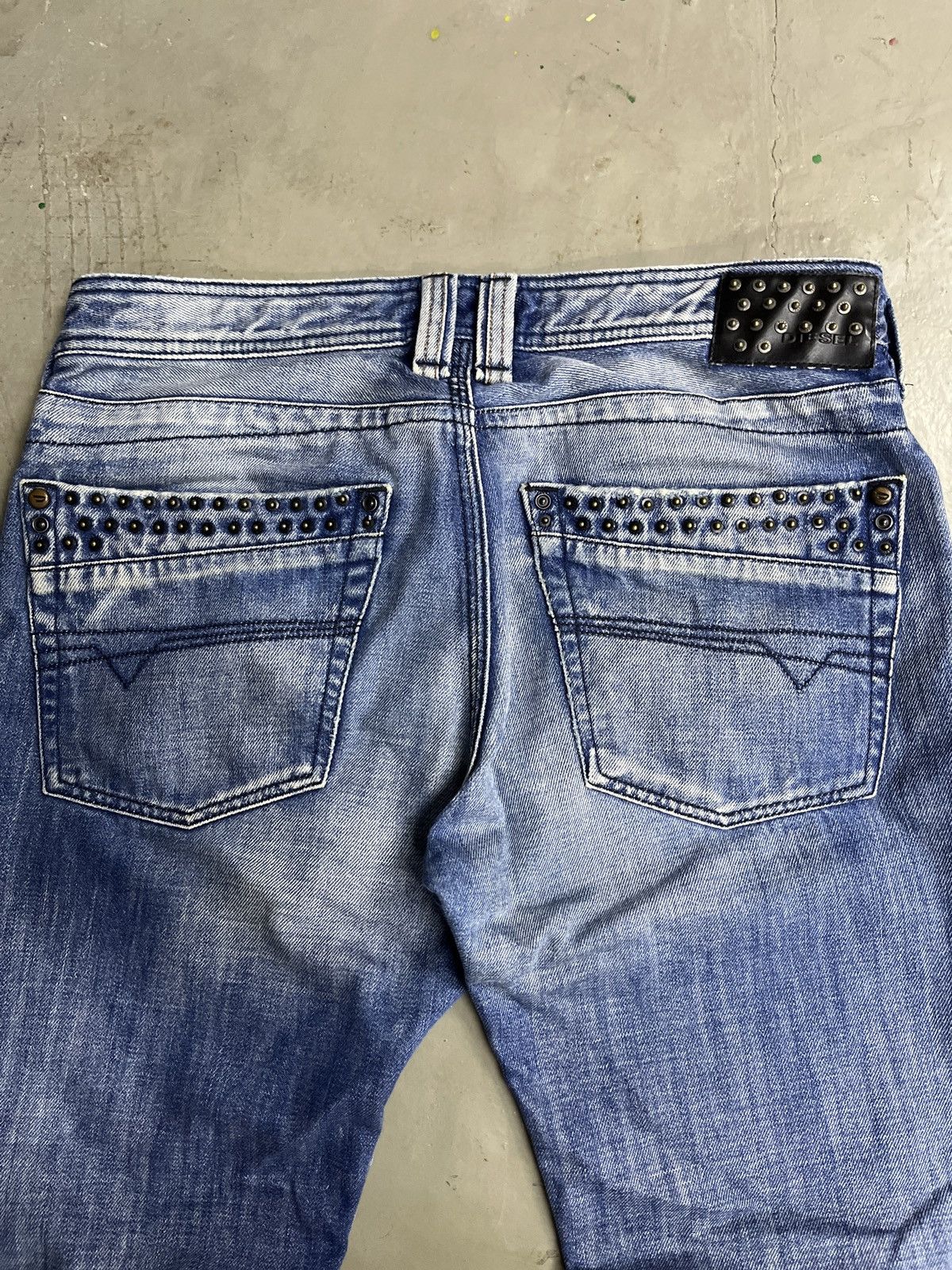 Diesel 2000s Diesel Punk Studded Washed Selvedge Denim Timmen Jeans Size US 32 / EU 48 - 4 Thumbnail