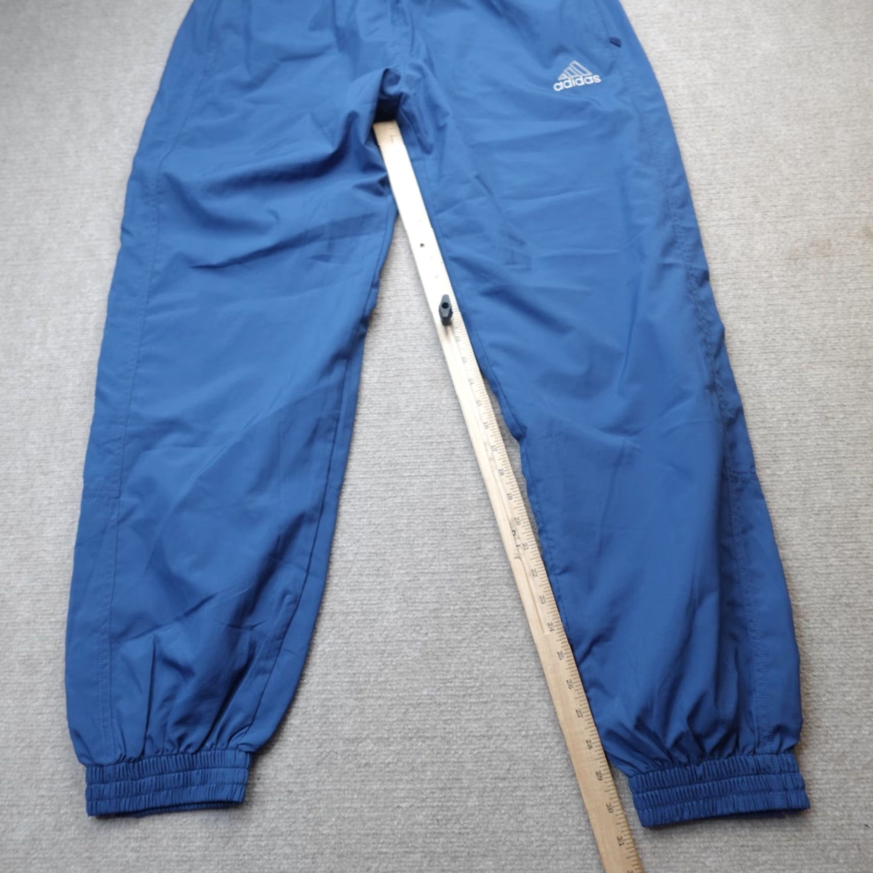 Adidas VINTAGE adidas Pants Large Blue Jogger Lined Zip Cuffs 1999 Mens Pants Regular Size L Blue Jogger Vintage adidas Size US 33 - 2 Thumbnail