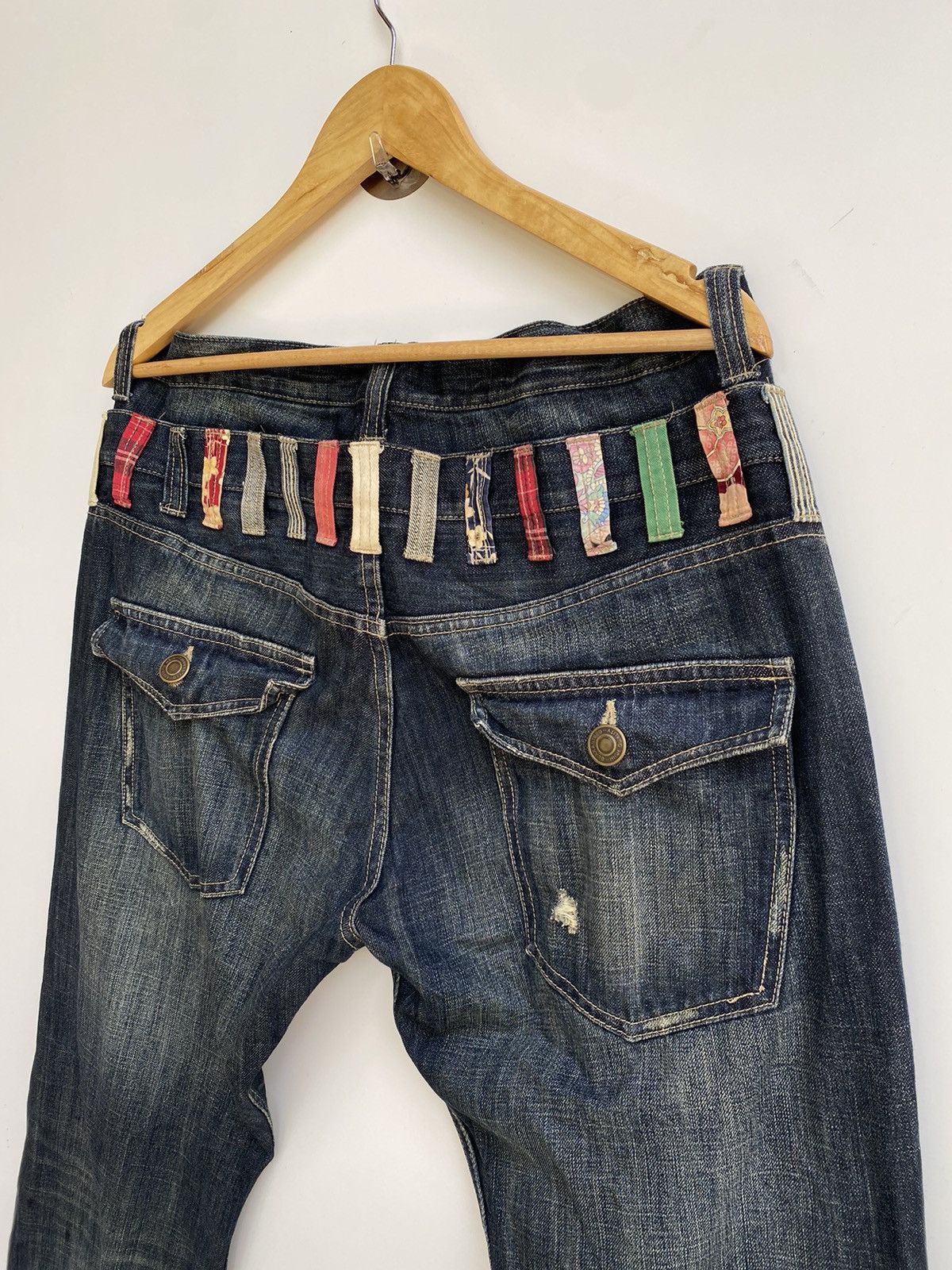 Japanese Brand Vtg Denim Japan Double Waist Flared Size US 37 - 8 Thumbnail