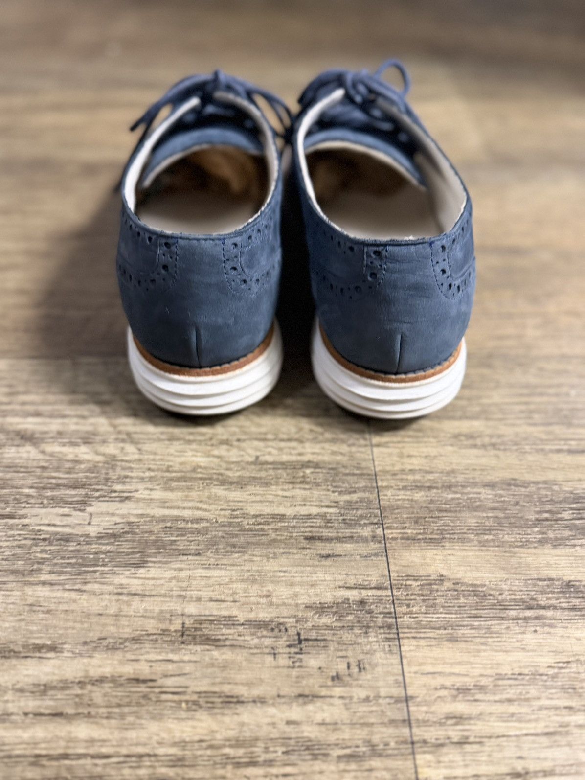 Cole Haan Cole Haan OriginalGrand Blue Suede Wingtip Oxfords - Size 7B Size US 7 / IT 37 - 4 Thumbnail