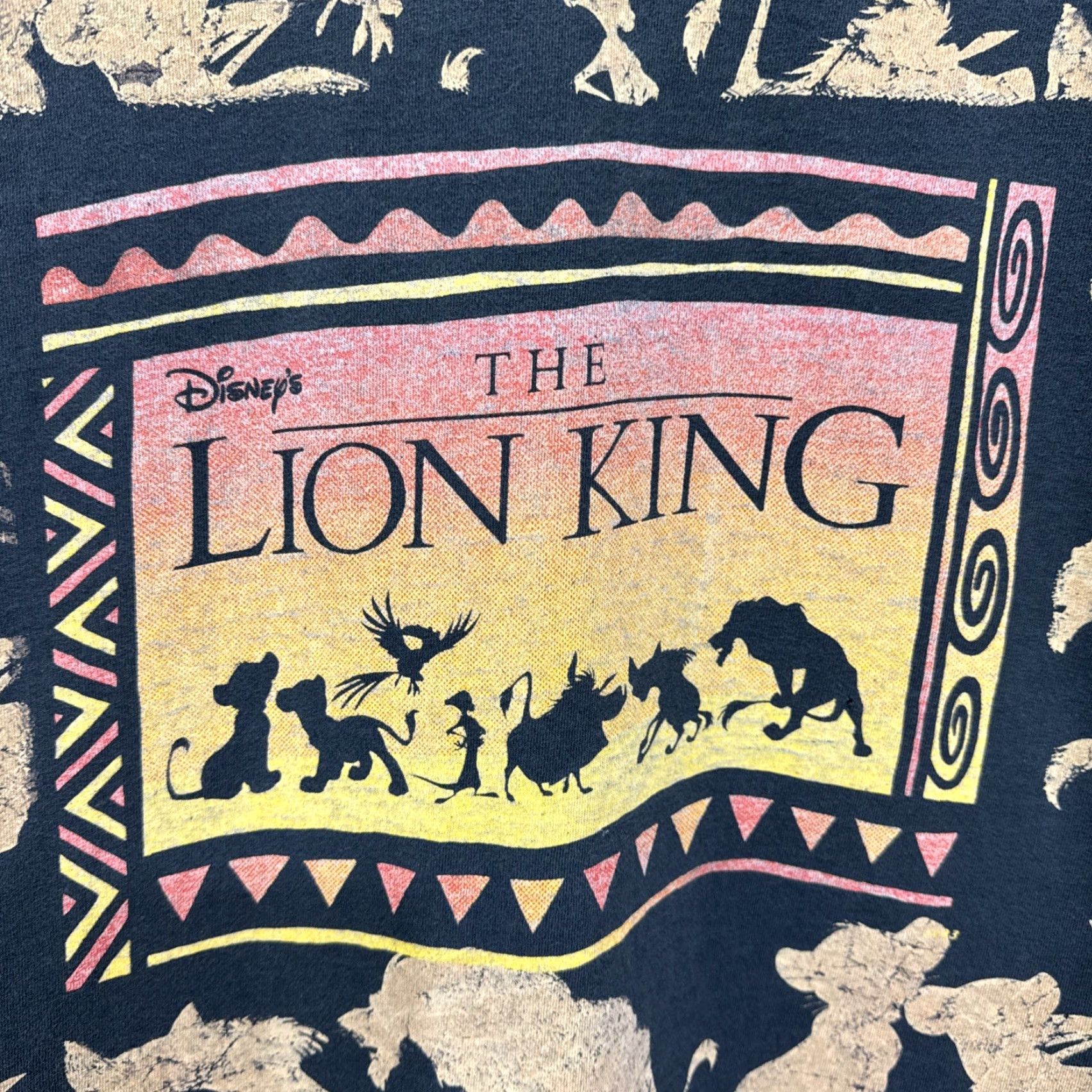 Disney VINTAGE Disney Lion King T-Shirt XL Black All Over Print 90s Movie Graphic Mens Size US XL / EU 56 / 4 - 7 Thumbnail