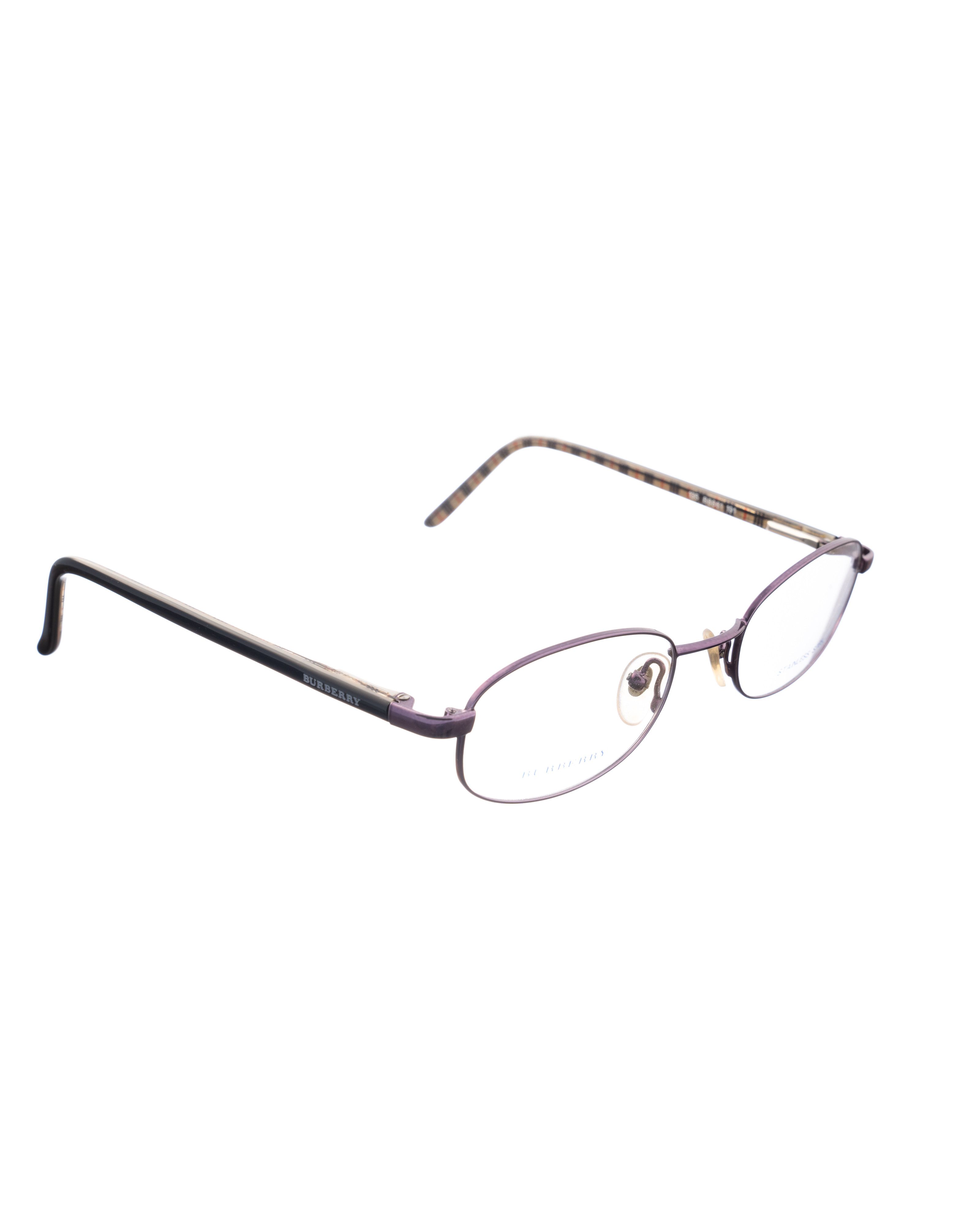 Burberry Burberry 90s Dark Violet Oval Checked Glasses Size ONE SIZE - 1 Thumbnail