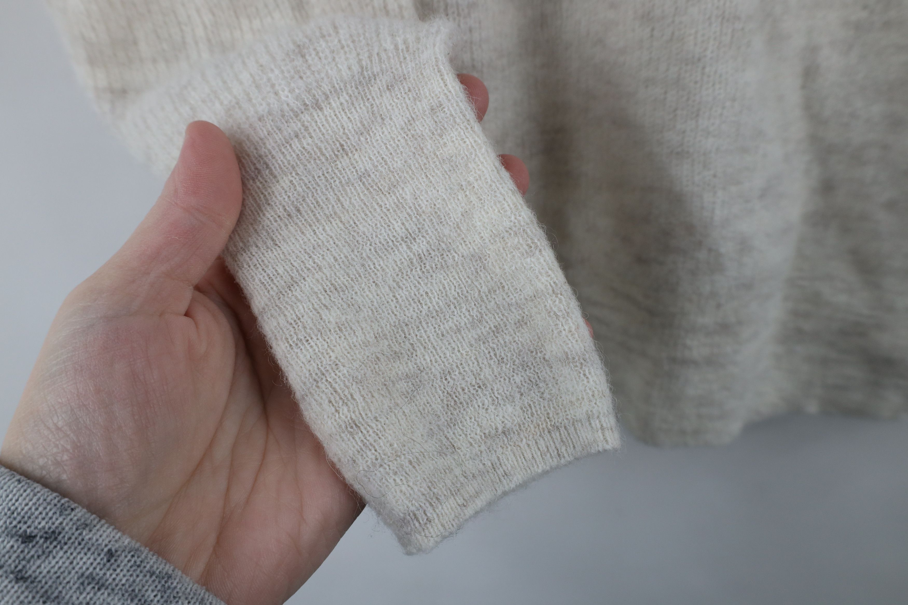 Madewell × Vintage Madewell Soft Ribbed Alpaca Wool Knit V-Neck Sweater Gray Size XS / US 0-2 / IT 36-38 - 5 Thumbnail